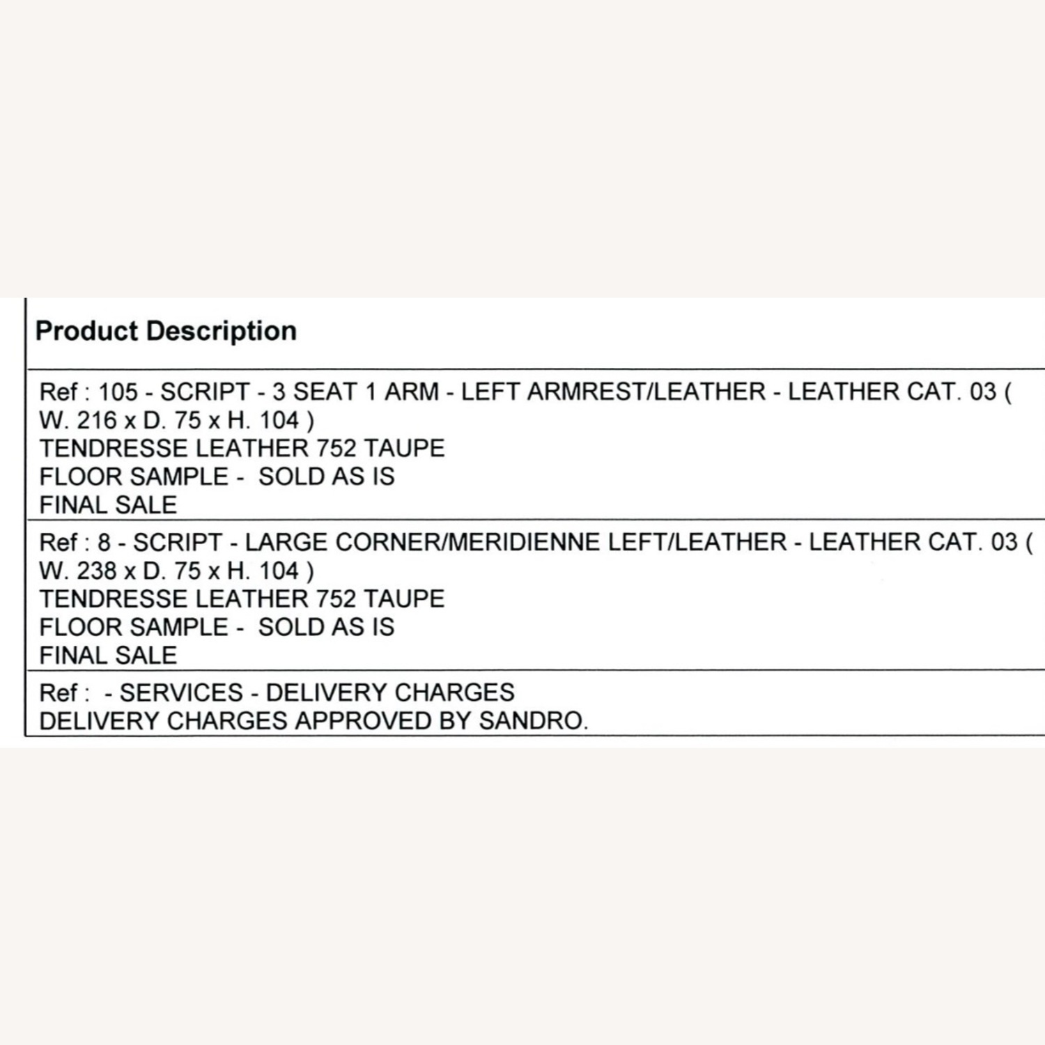 Roche Bobois Ligne Rose Script Gray Leather Sectional - image-7