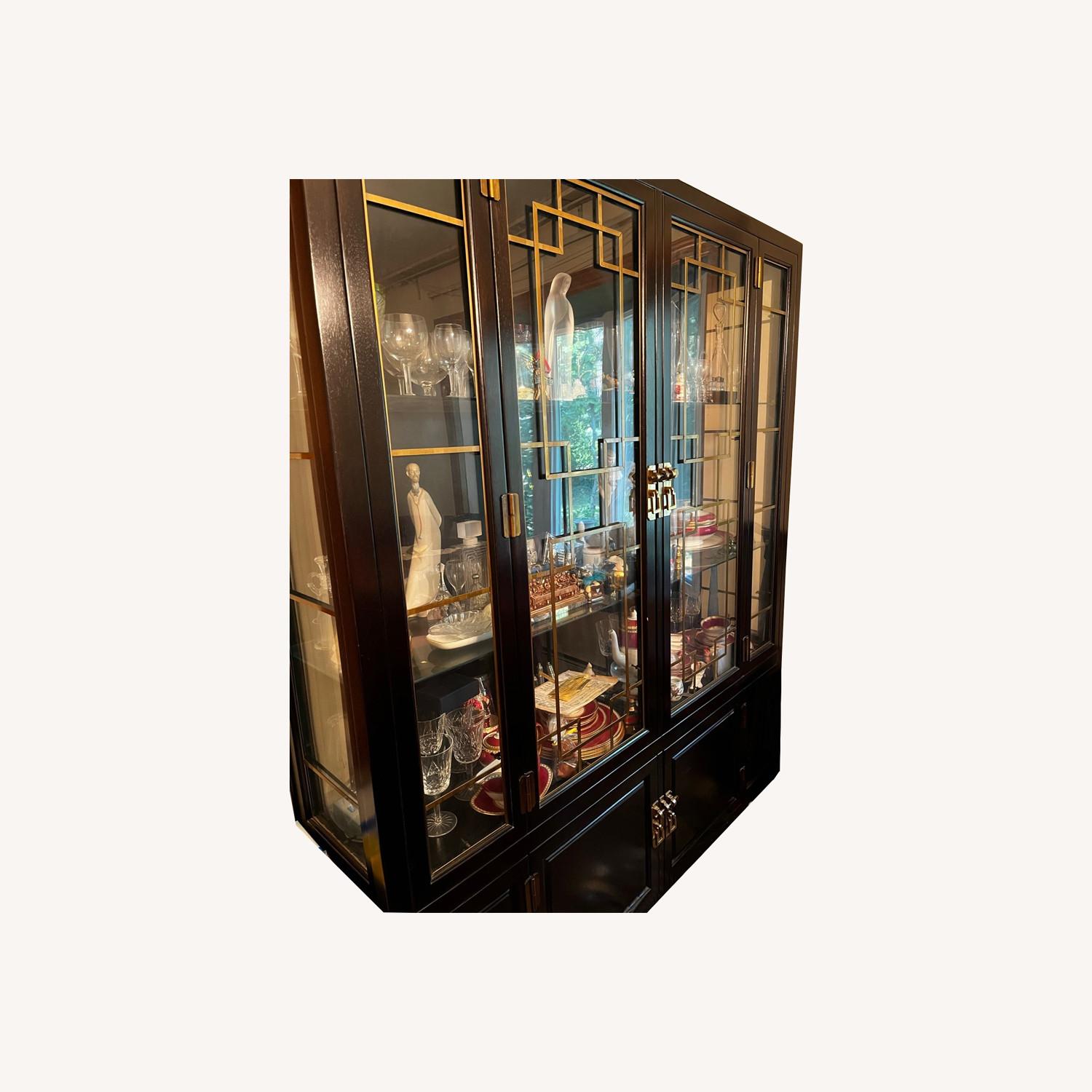 W. & J. Sloane Cathay Ebony Chinoiserie China Cabinet - image-0