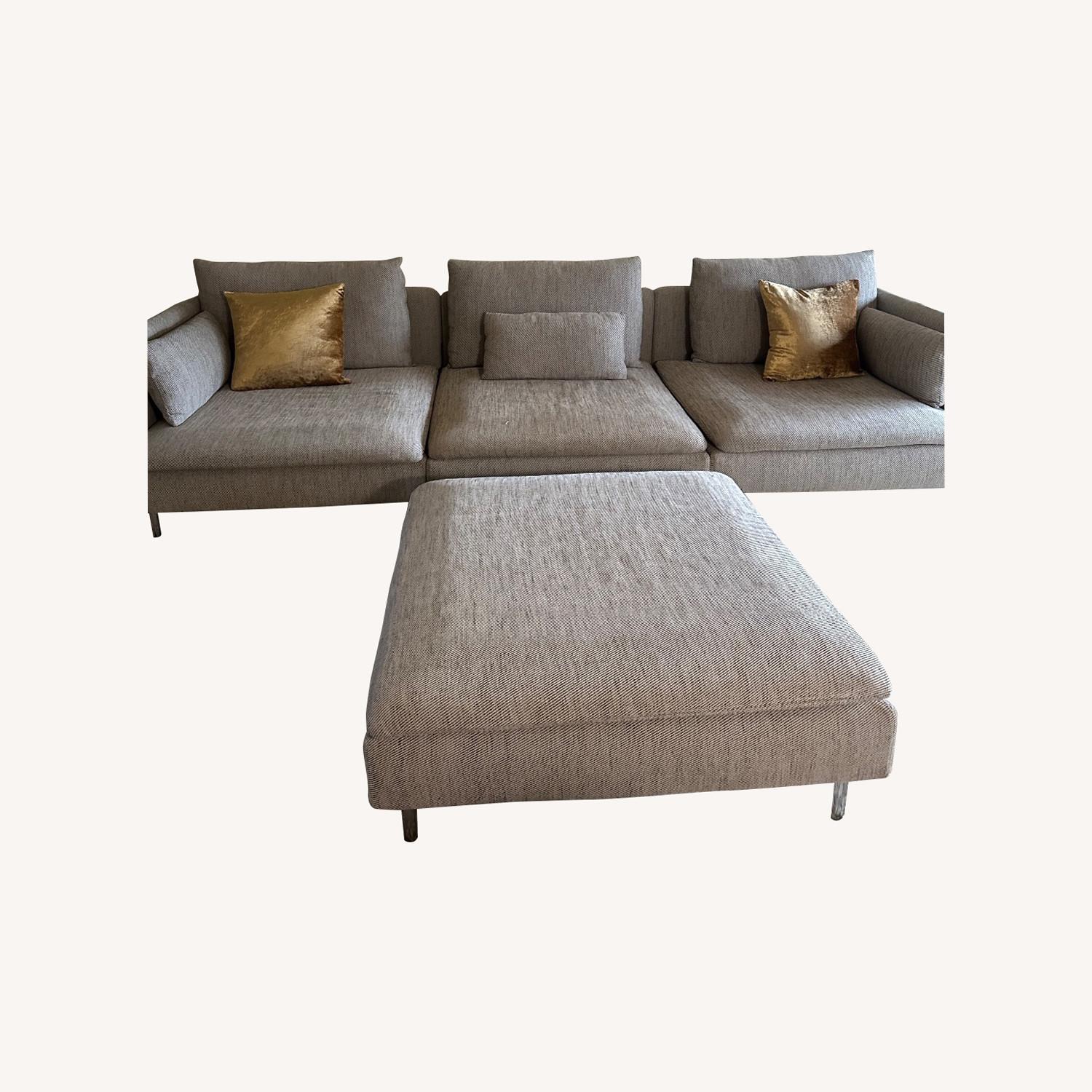 IKEA Soderhamn Begie Sofa with Ottoman AptDeco