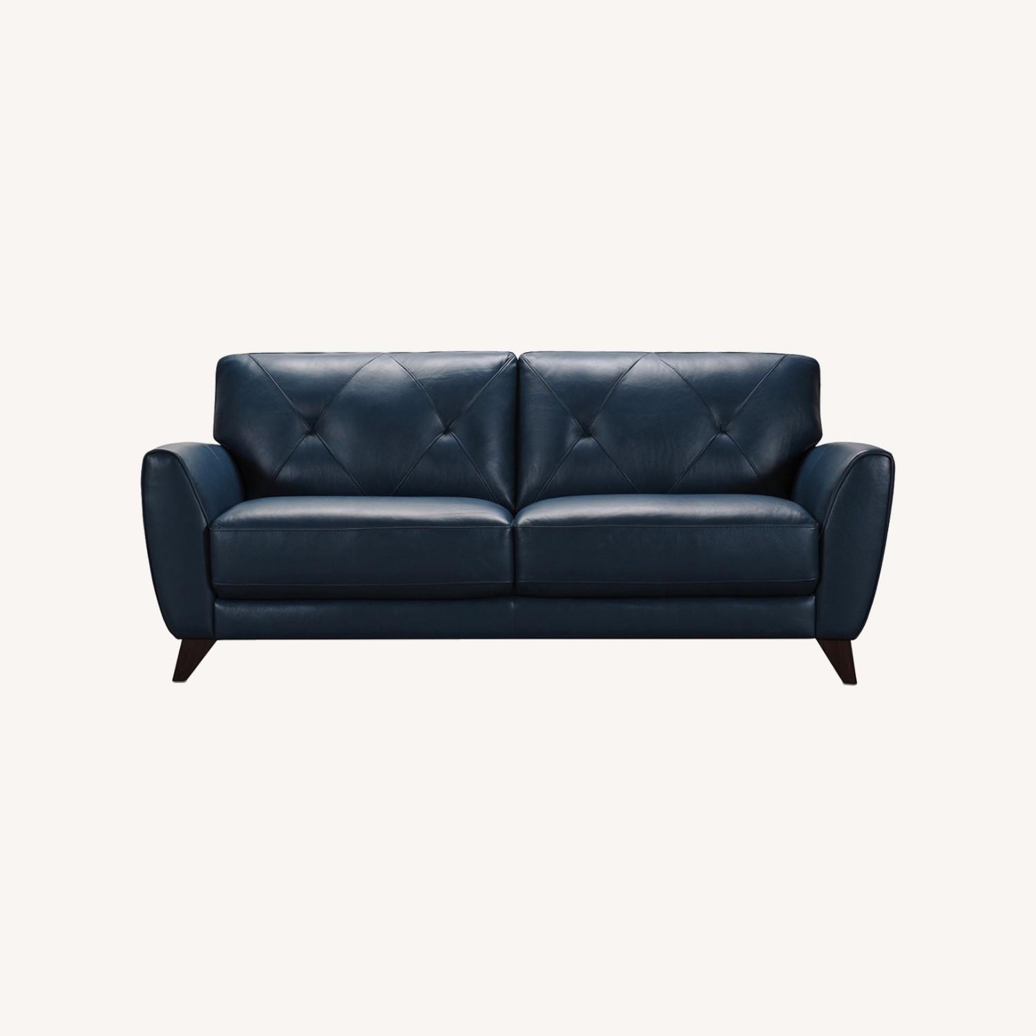 Macy's Myia Tufted Back Leather Sofa AptDeco