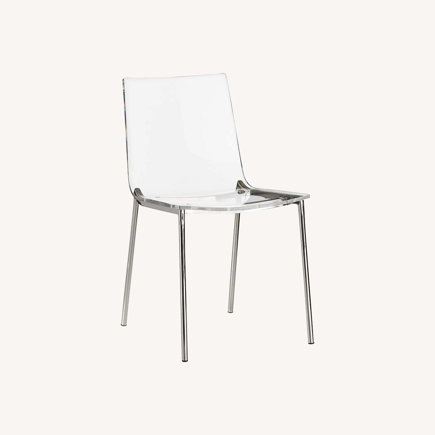 CB2 Chiaro Clear Chairs Nickel 2 AptDeco