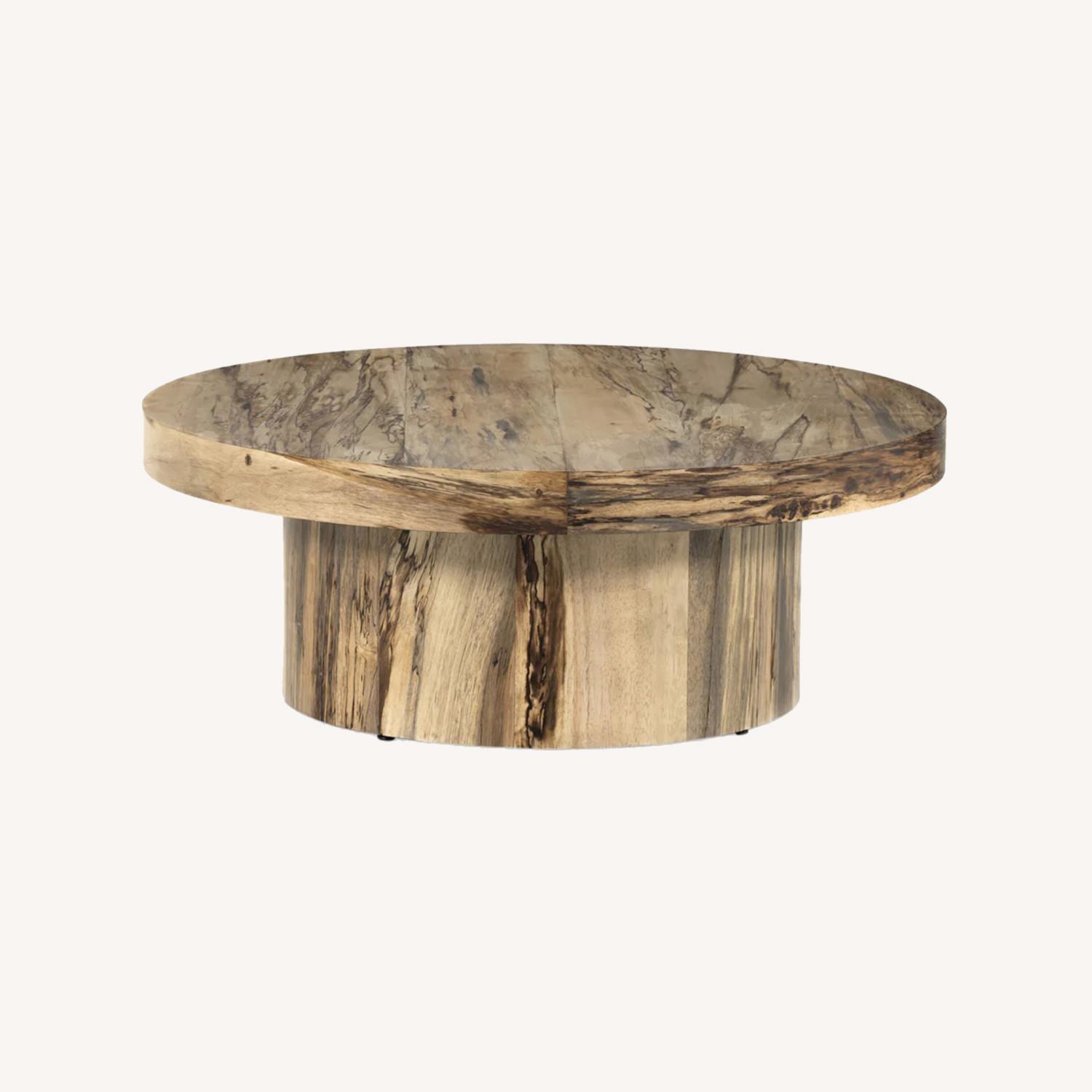 Lulu & Pedestal Wood Coffee Table AptDeco