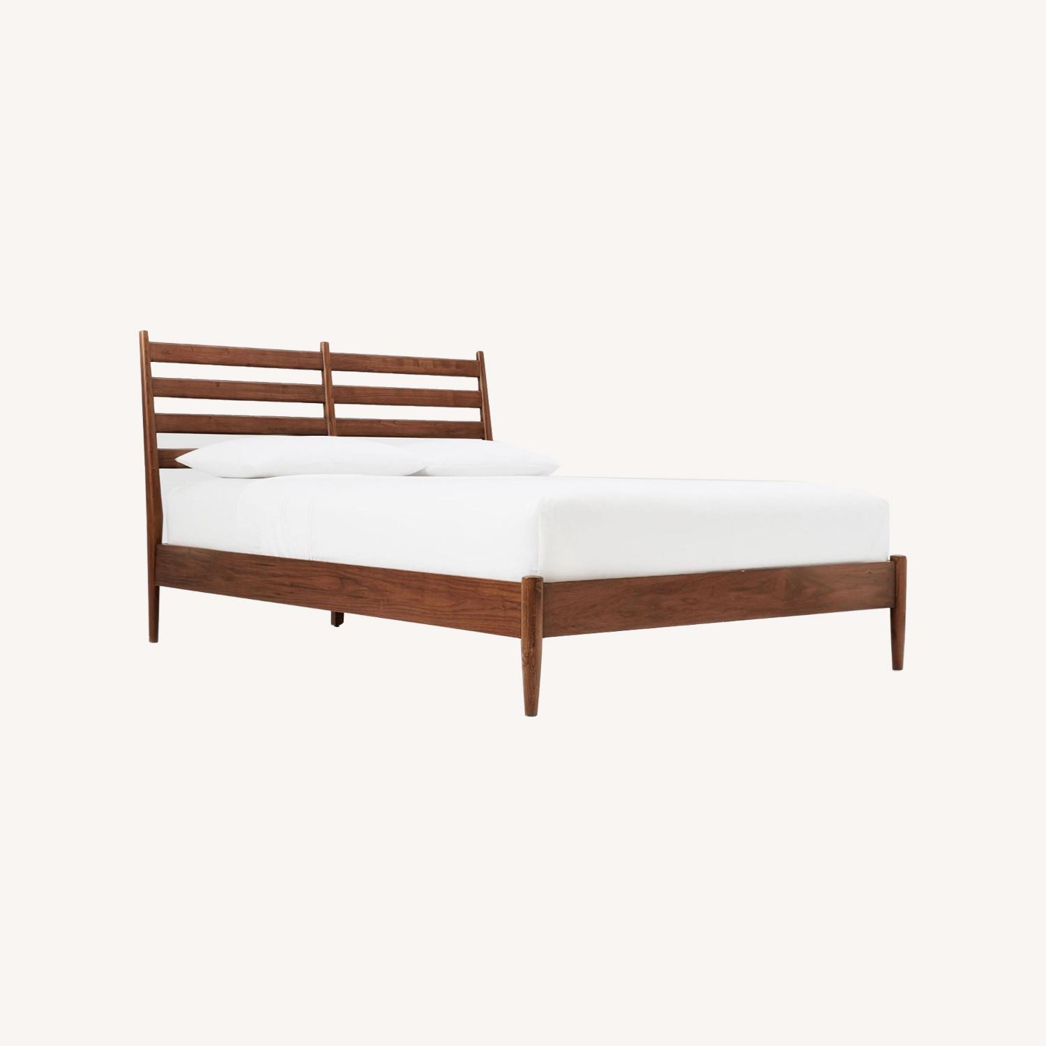 West Elm Full Size Arne Mid Century Walnut Bed - image-0