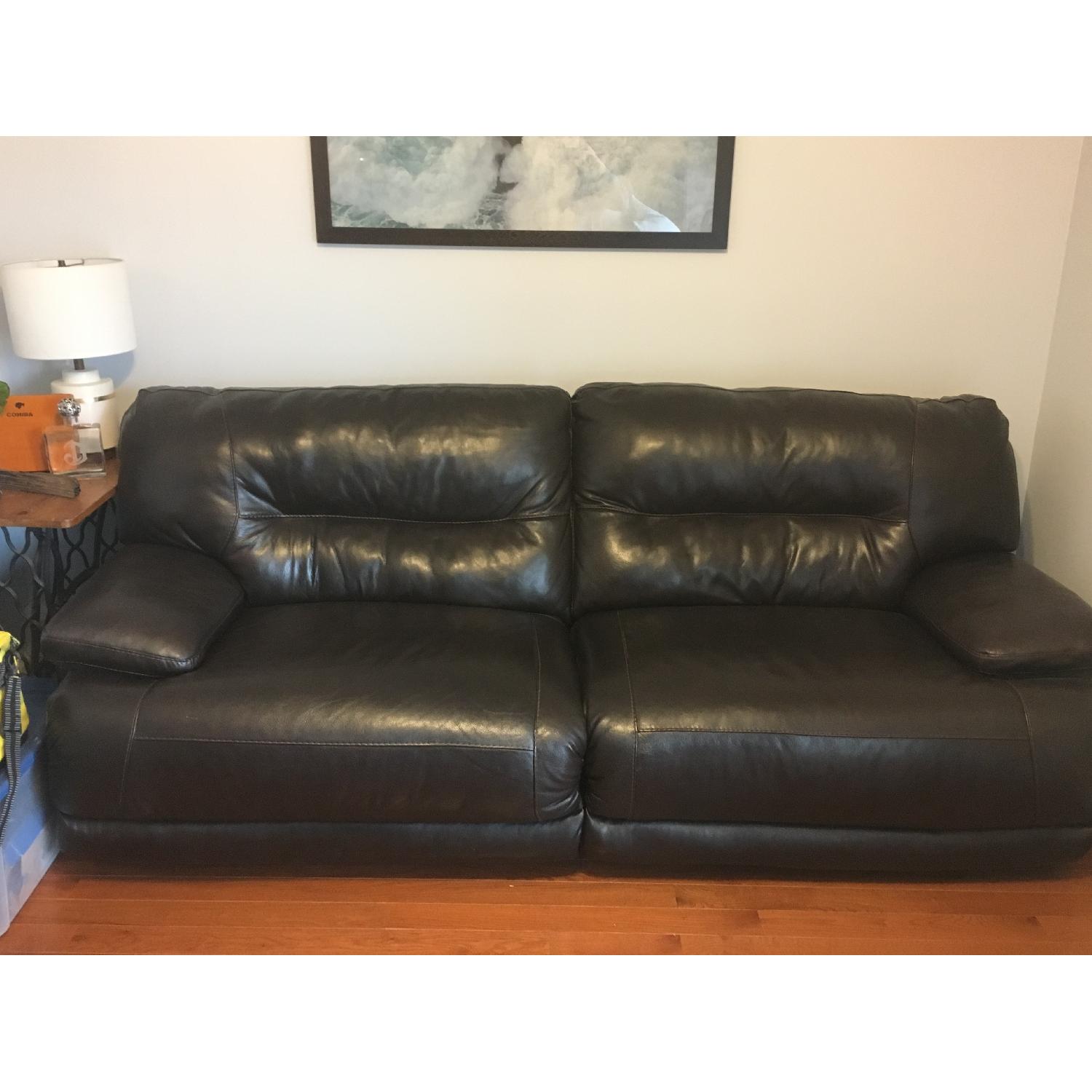 Ashley's Leather Power Reclining Sofa - image-1