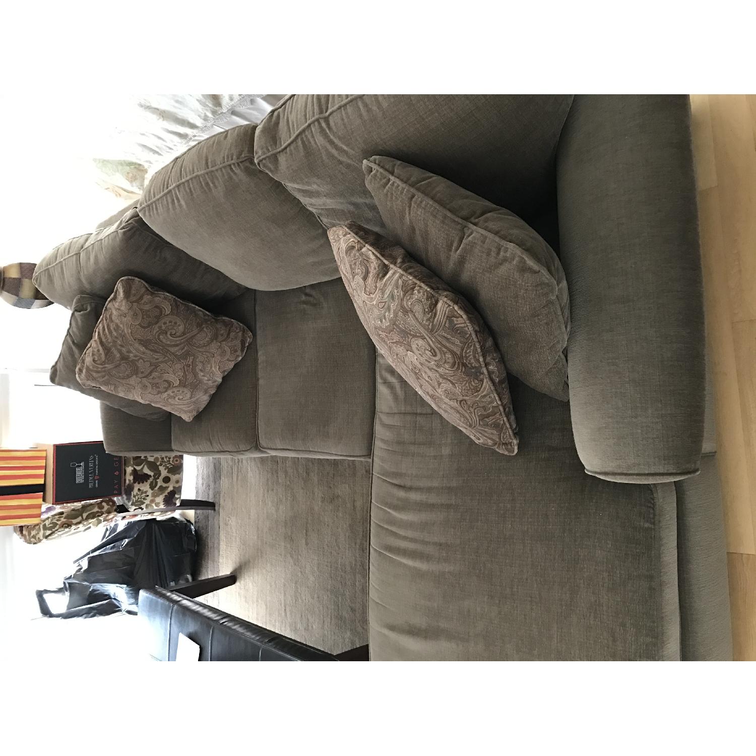 Raymour & Flanigan Brown Sectional Couch w/ Chaise - image-2