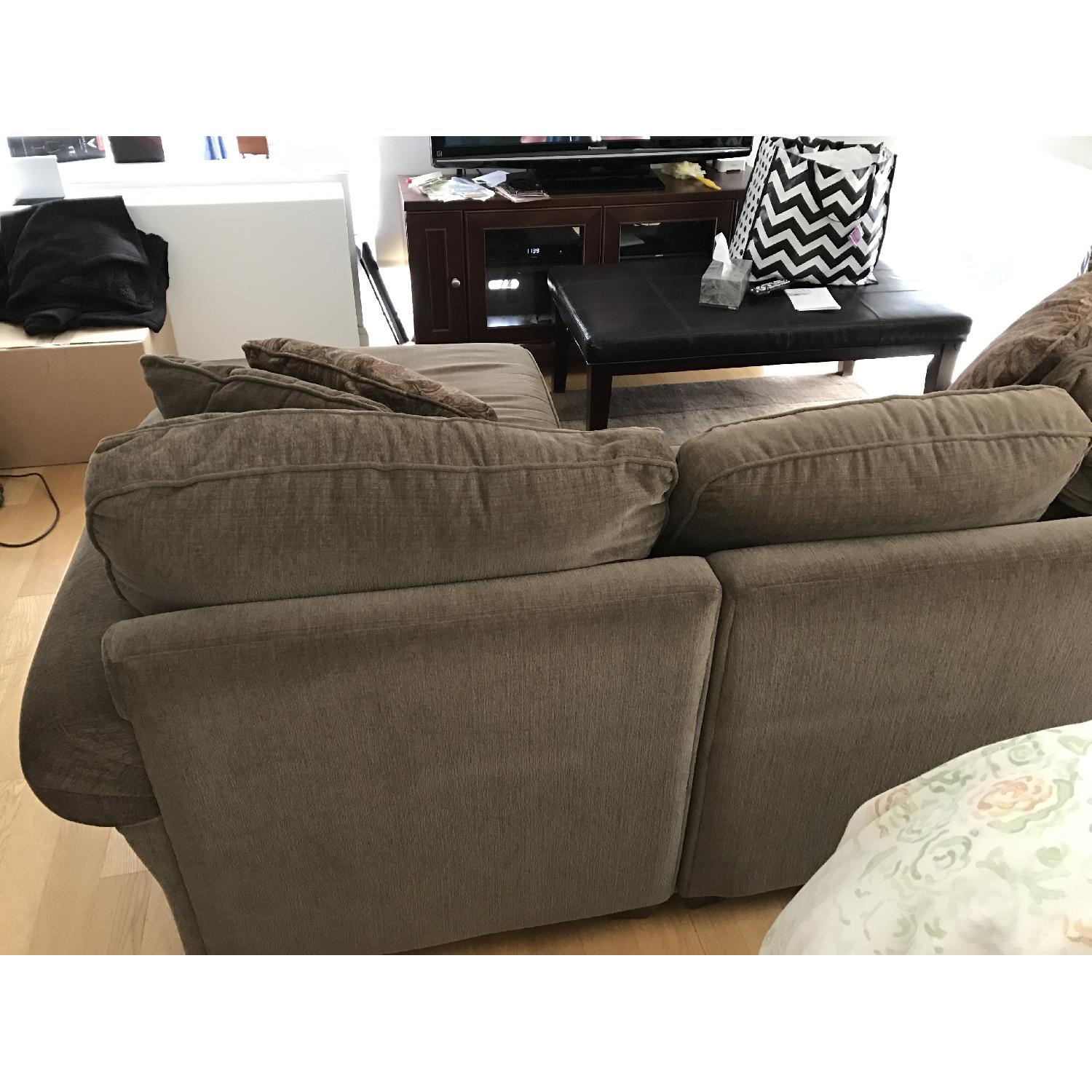 Raymour & Flanigan Brown Sectional Couch w/ Chaise - image-4