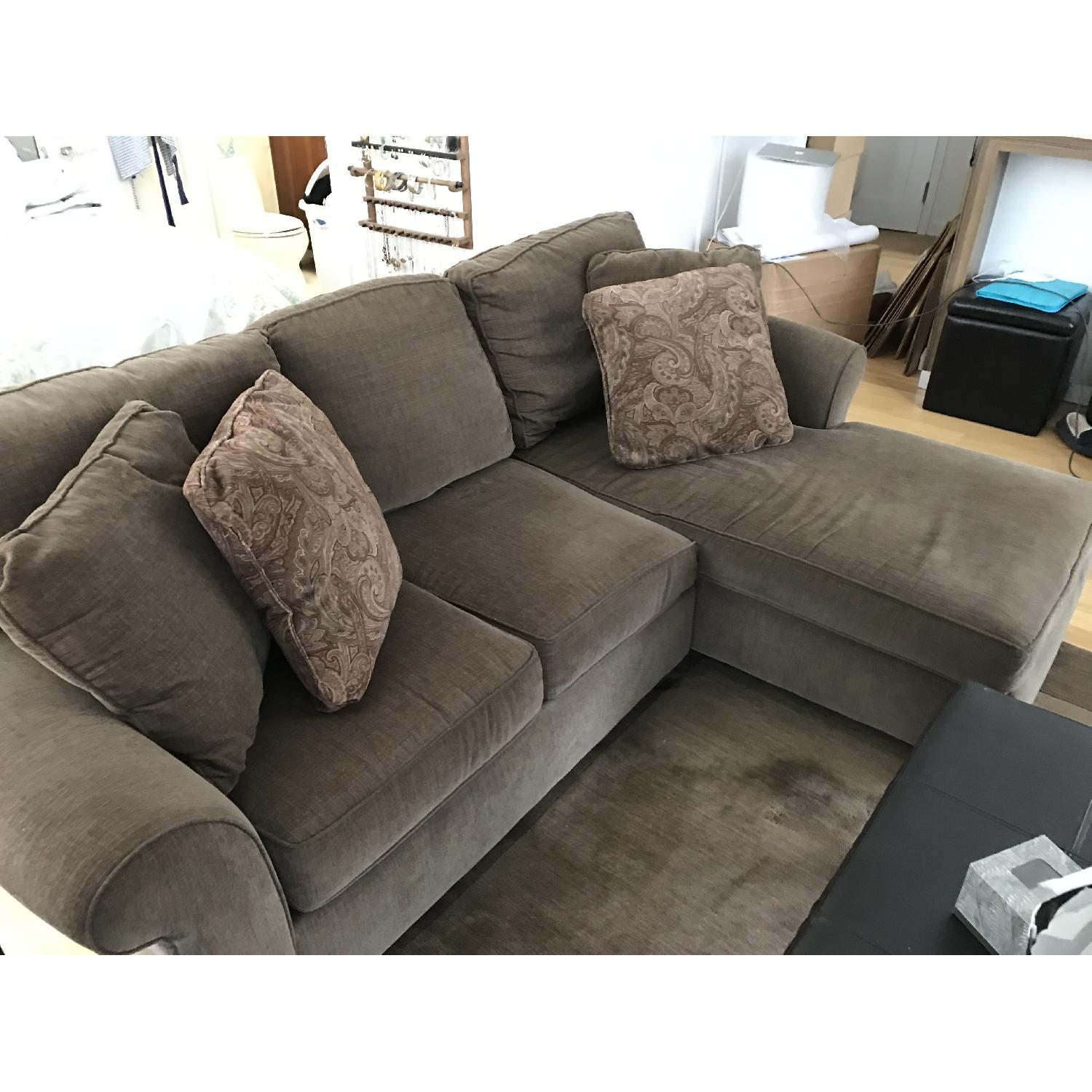 Raymour & Flanigan Brown Sectional Couch w/ Chaise - image-5