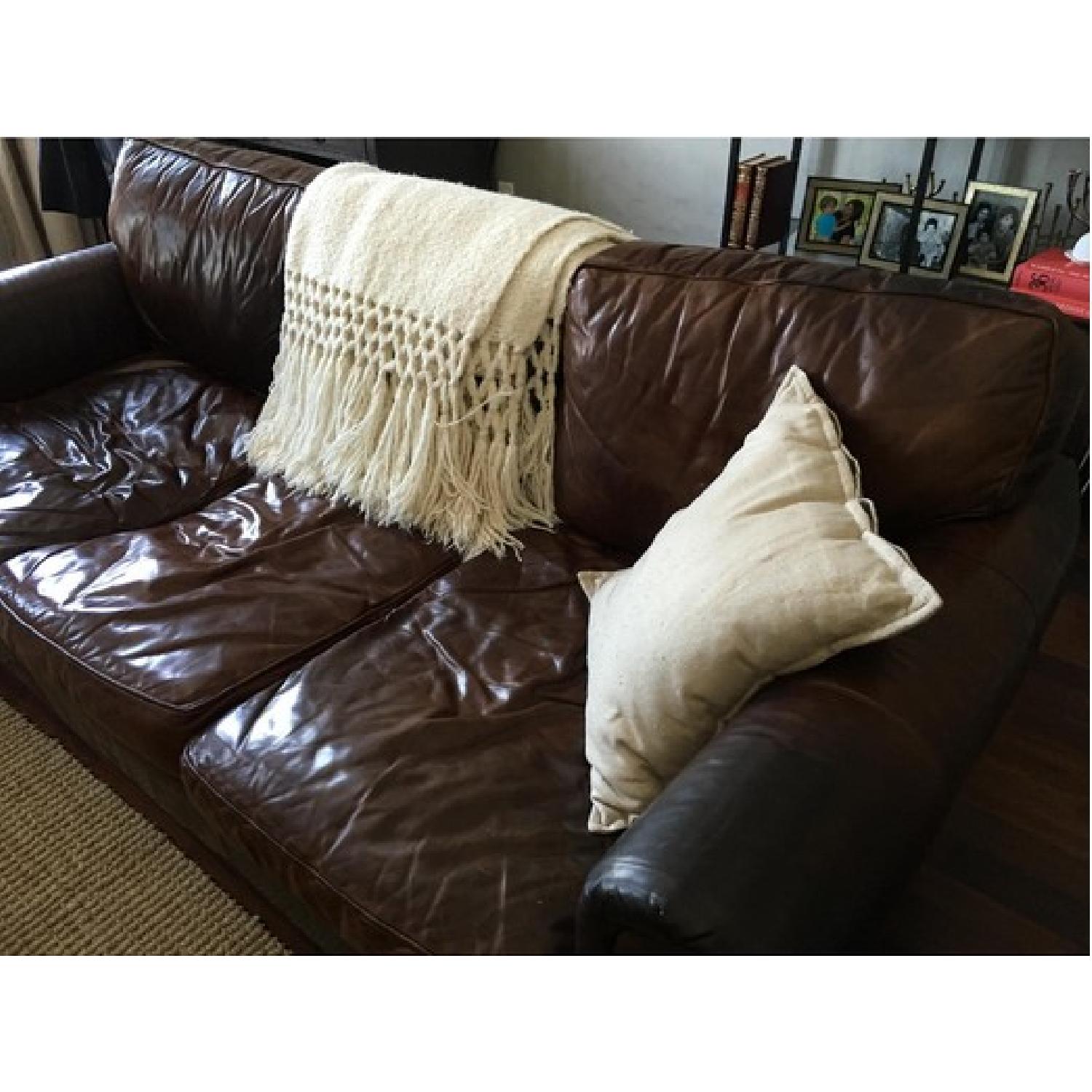 Restoration Hardware Classic Lancaster Leather Sofa - image-1