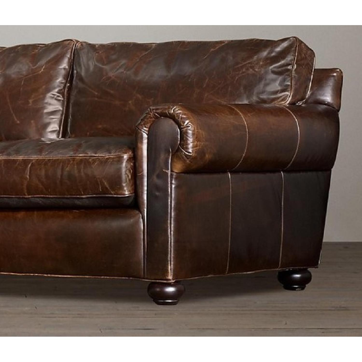 Restoration Hardware Classic Lancaster Leather Sofa - image-2