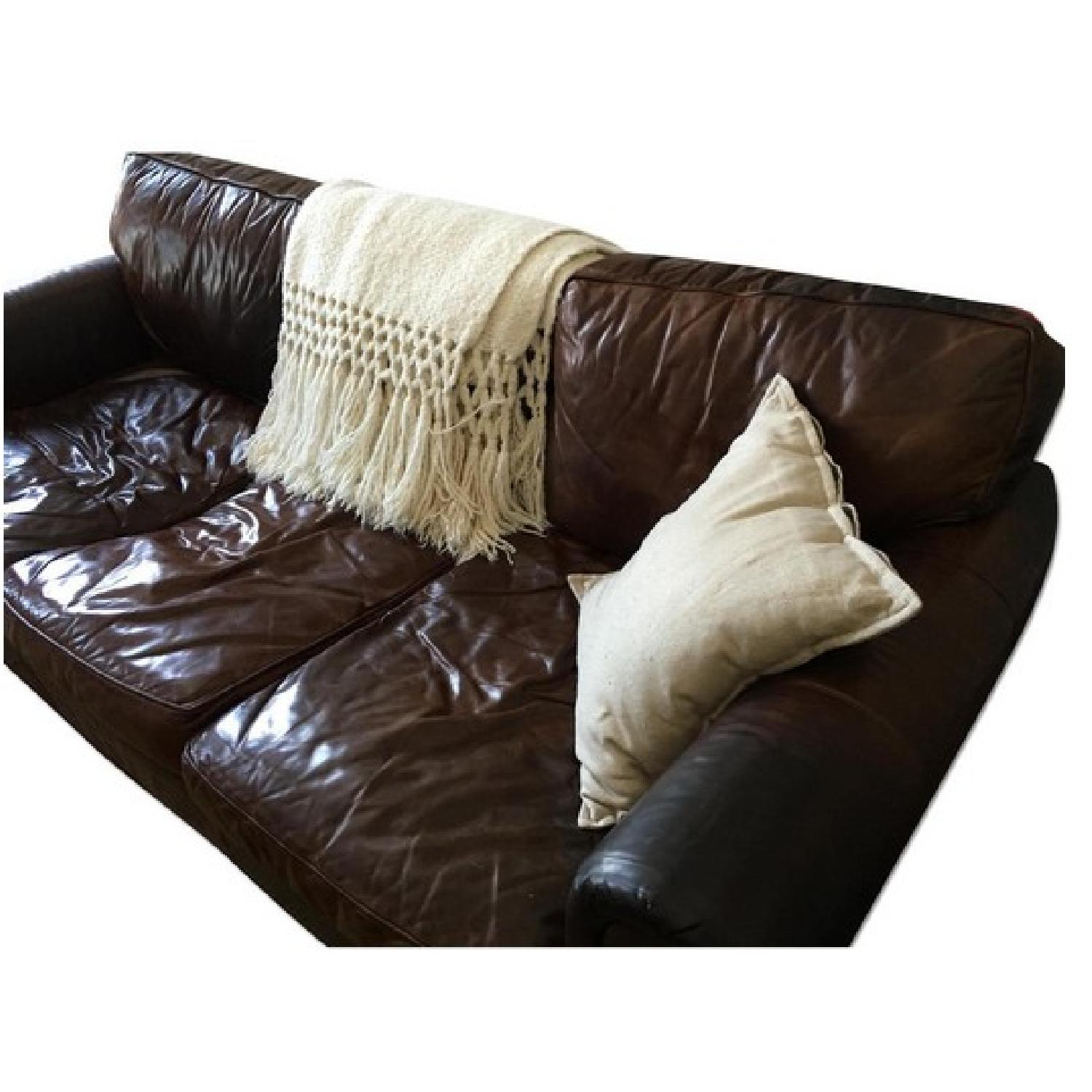 Restoration Hardware Classic Lancaster Leather Sofa - image-0
