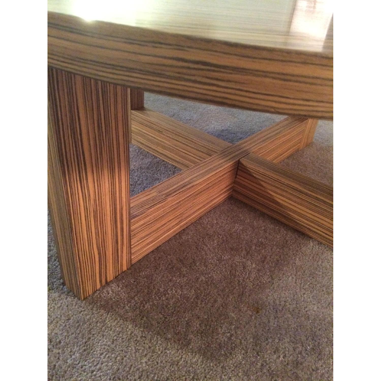 Zebra Wood Round Coffee Table - image-4