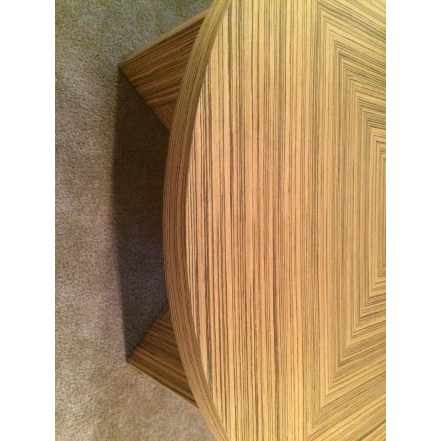 Zebra Wood Round Coffee Table - image-5