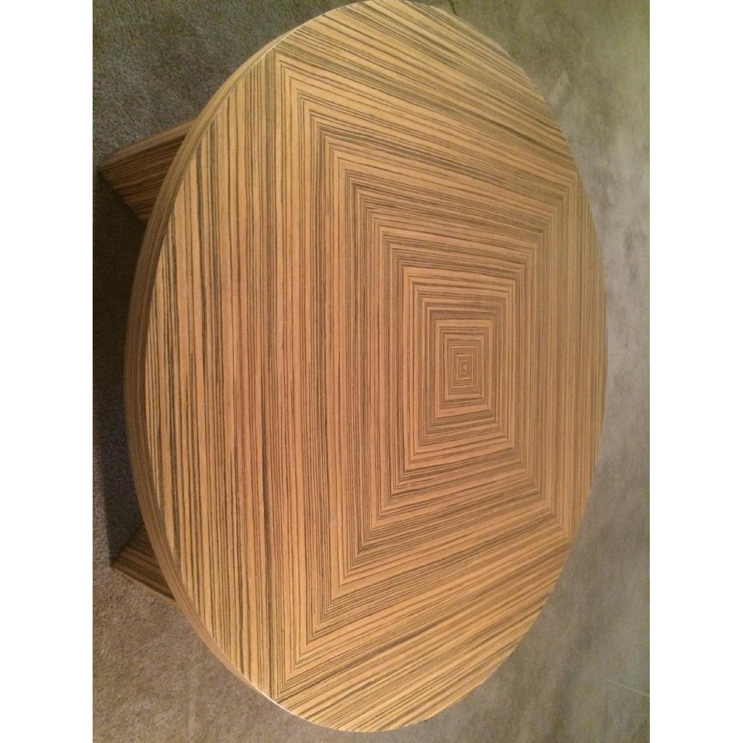 Zebra Wood Round Coffee Table - image-7