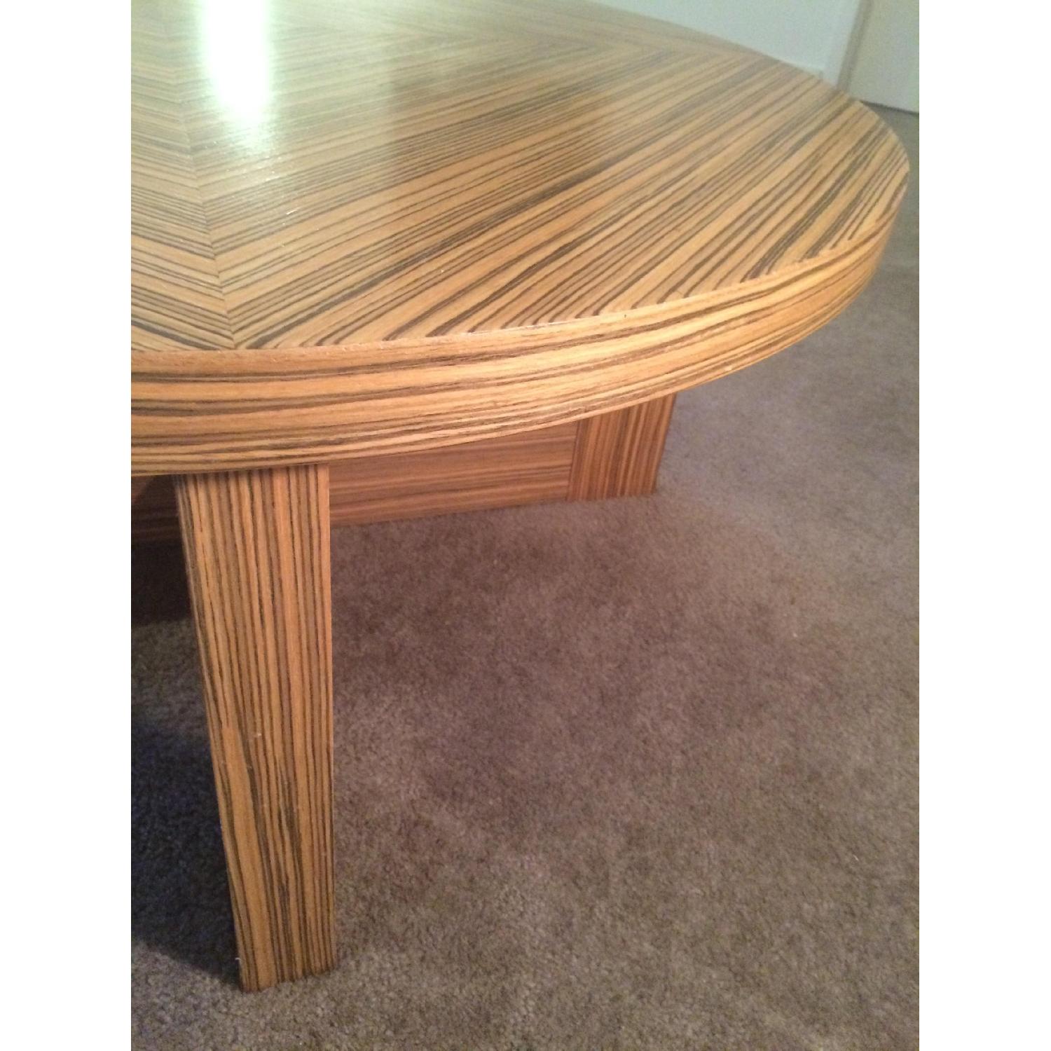 Zebra Wood Round Coffee Table - image-8