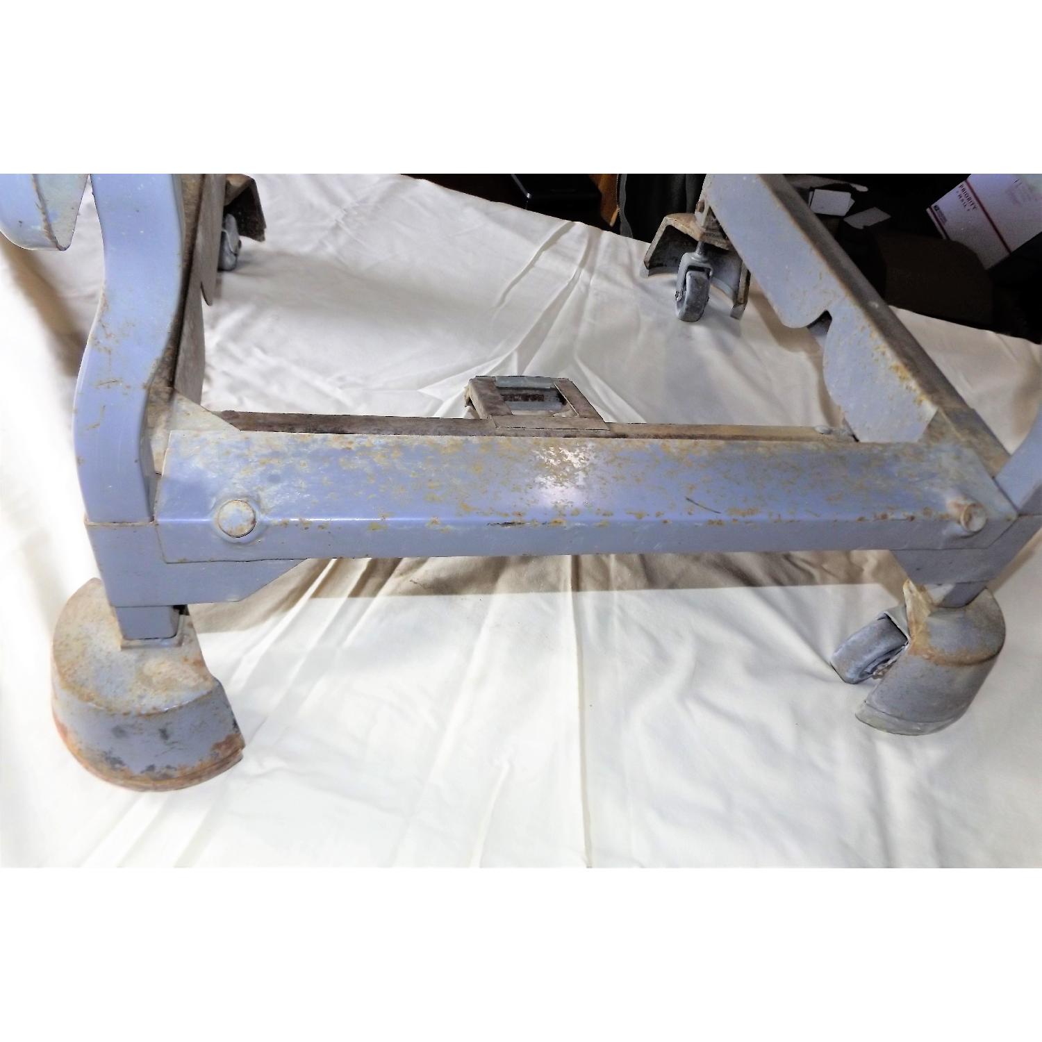 Industrial Mid Century Drop Leaf Table on Locking Wheels - image-7