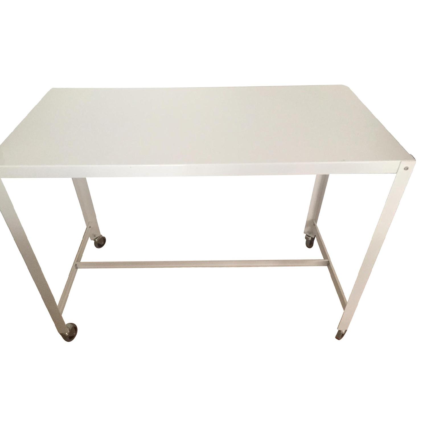 CB2 Go Cart Rolling Desk/Counter Table AptDeco