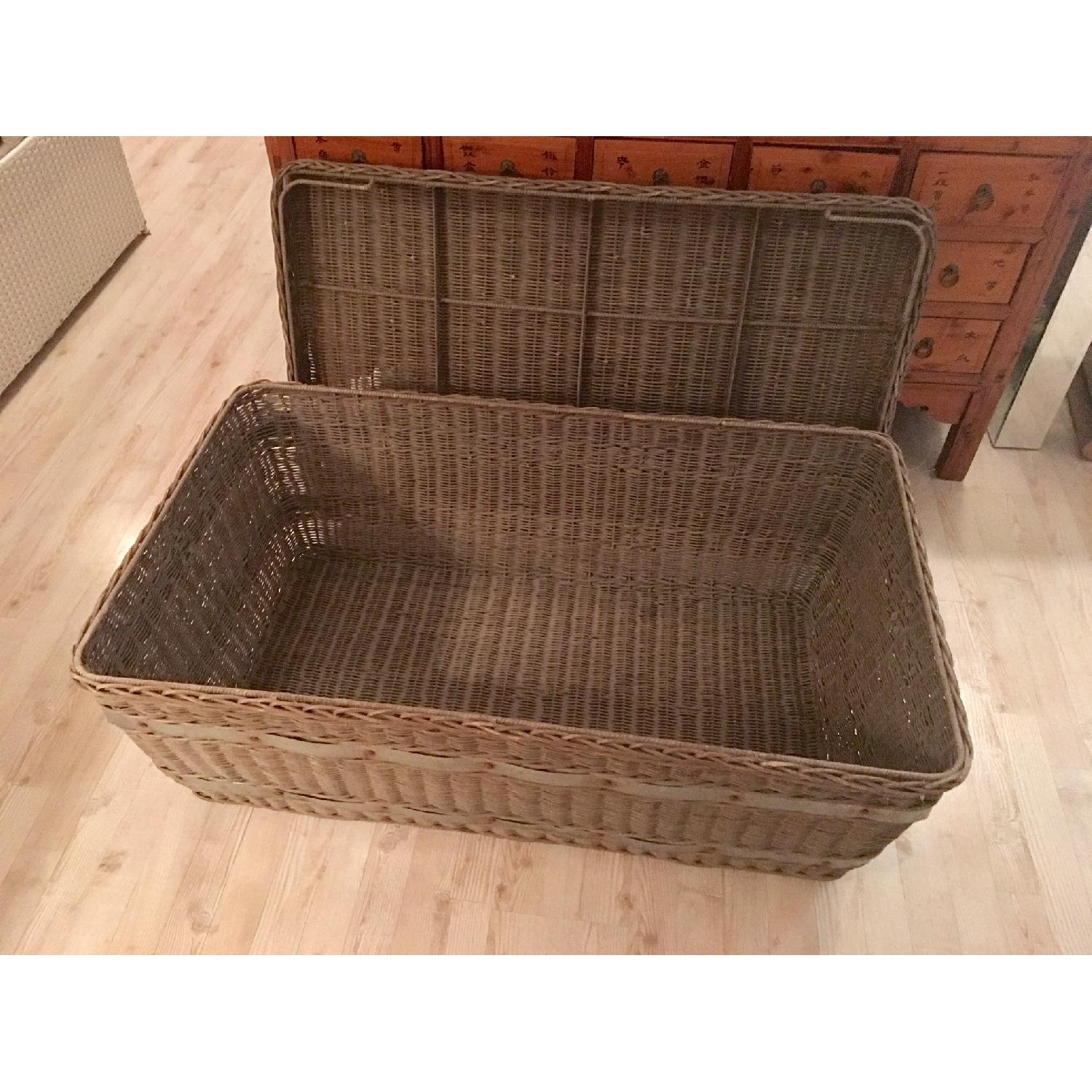 Pottery Barn Distressed French Wicker Trunk - image-2