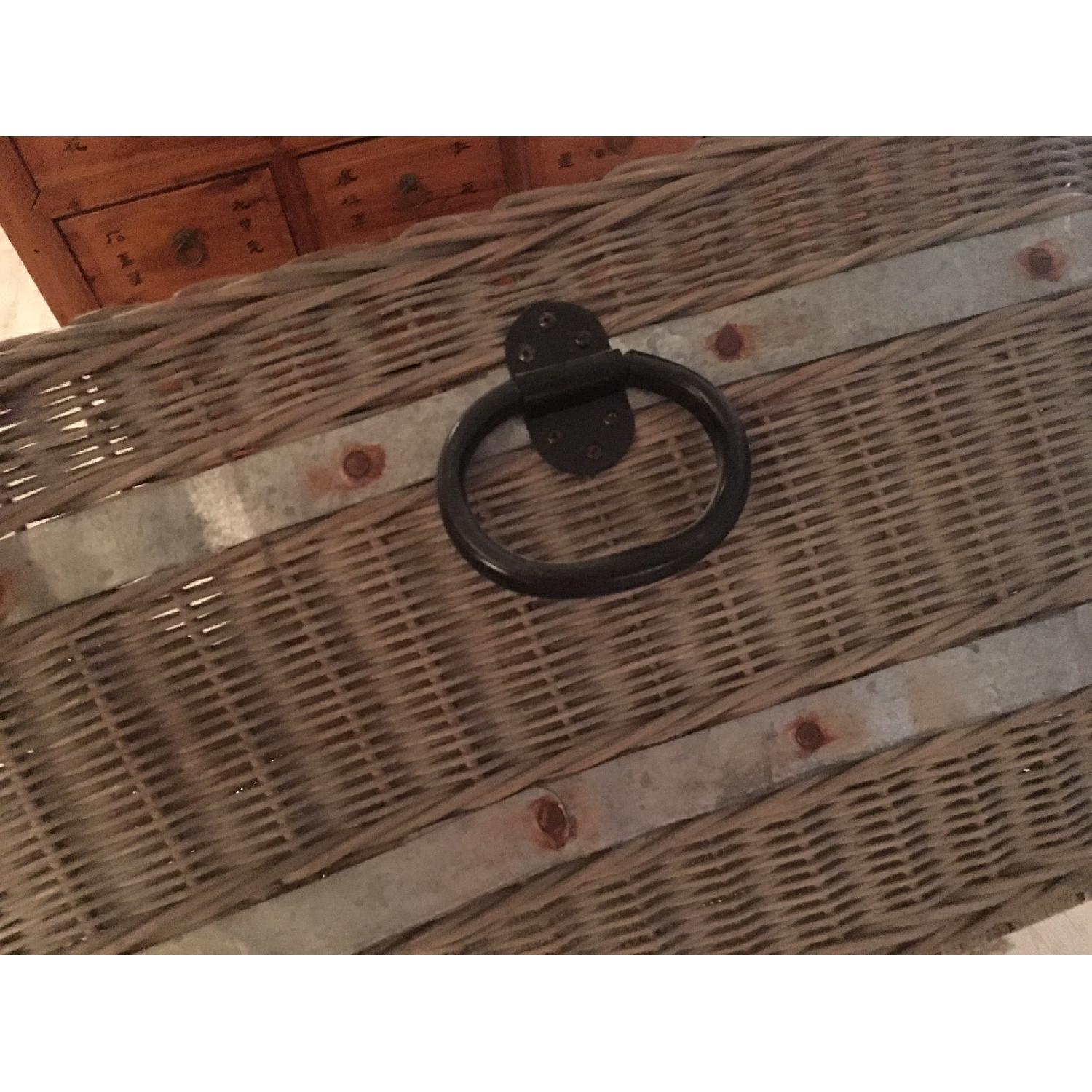 Pottery Barn Distressed French Wicker Trunk - image-4