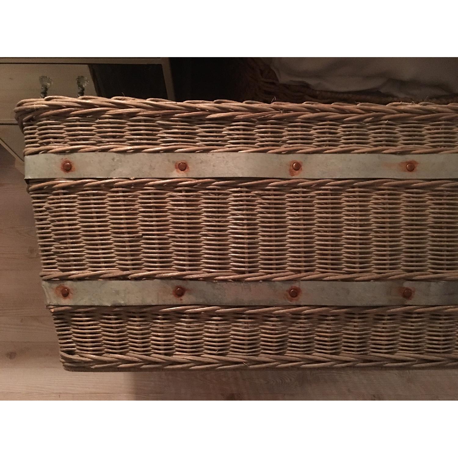 Pottery Barn Distressed French Wicker Trunk - image-5