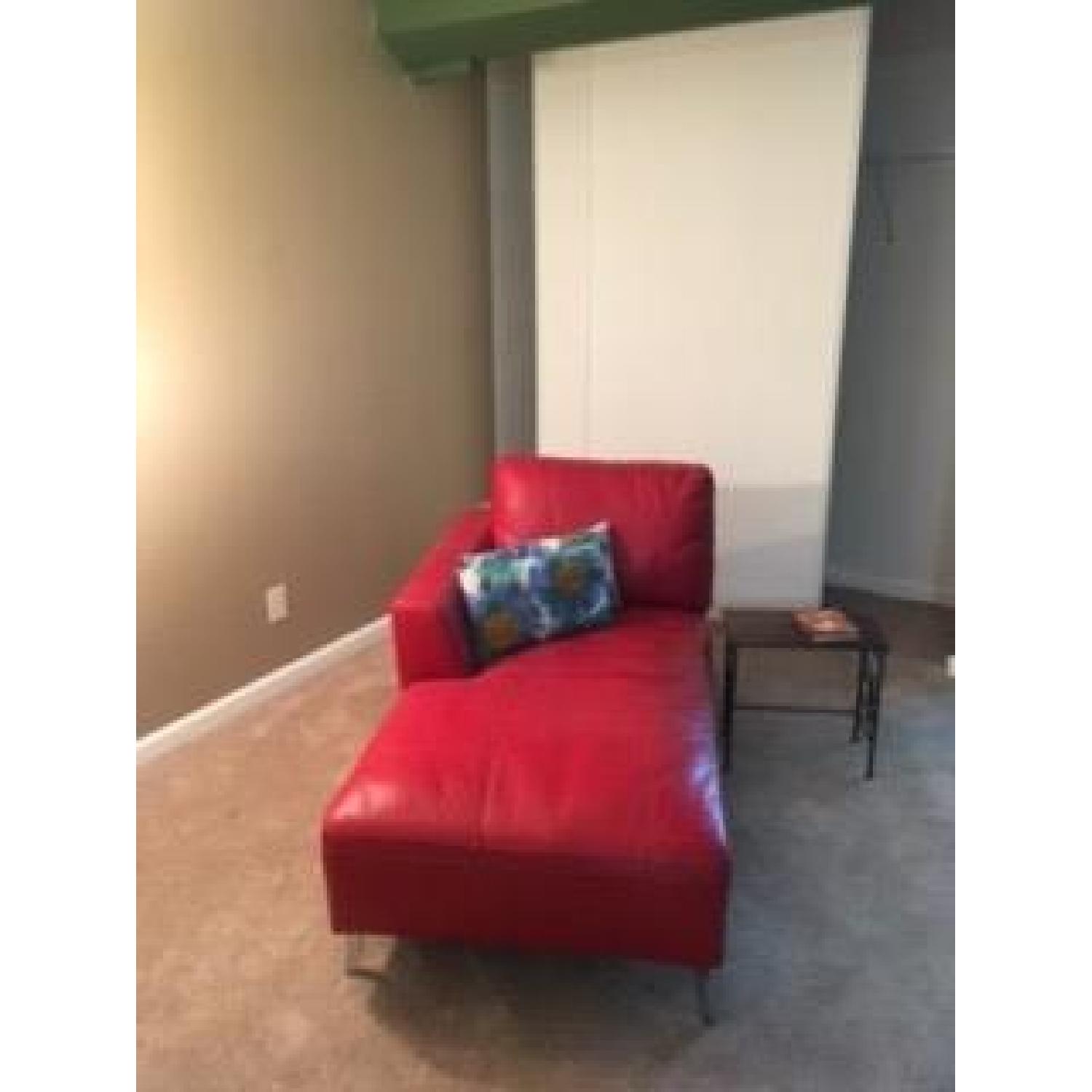Ashley's Red Leather Sectional - image-2