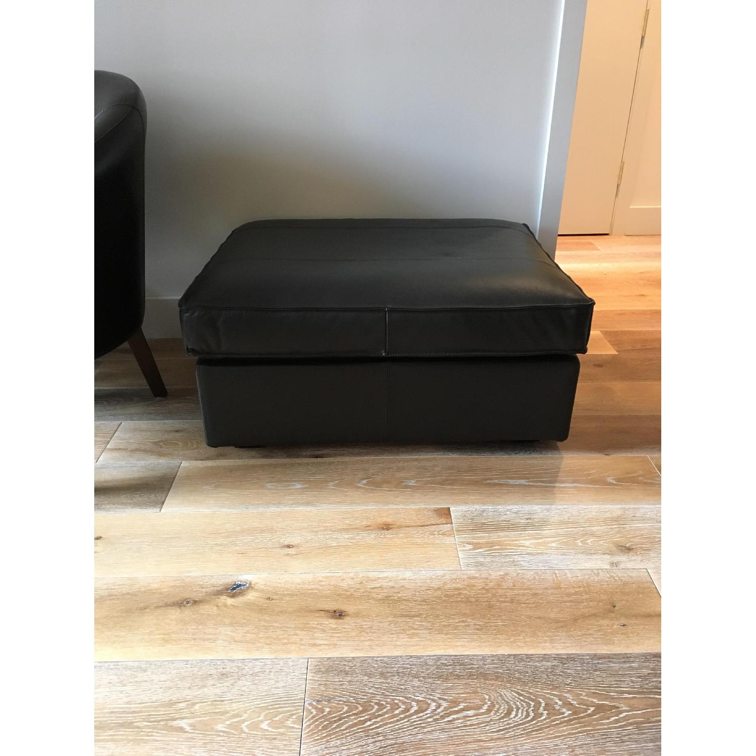 Ikea Kivik Leather Storage Ottoman - image-1