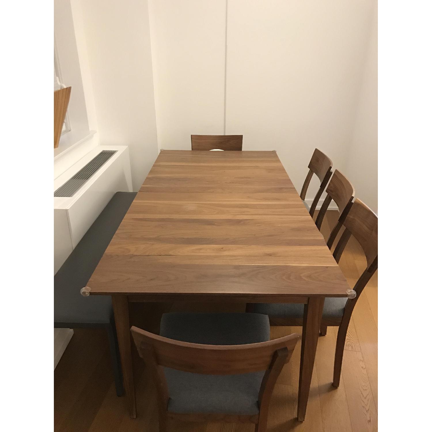 Room & Board Adams Extension Dining Table w/ 5 Doyle Upholstered Chairs - image-2