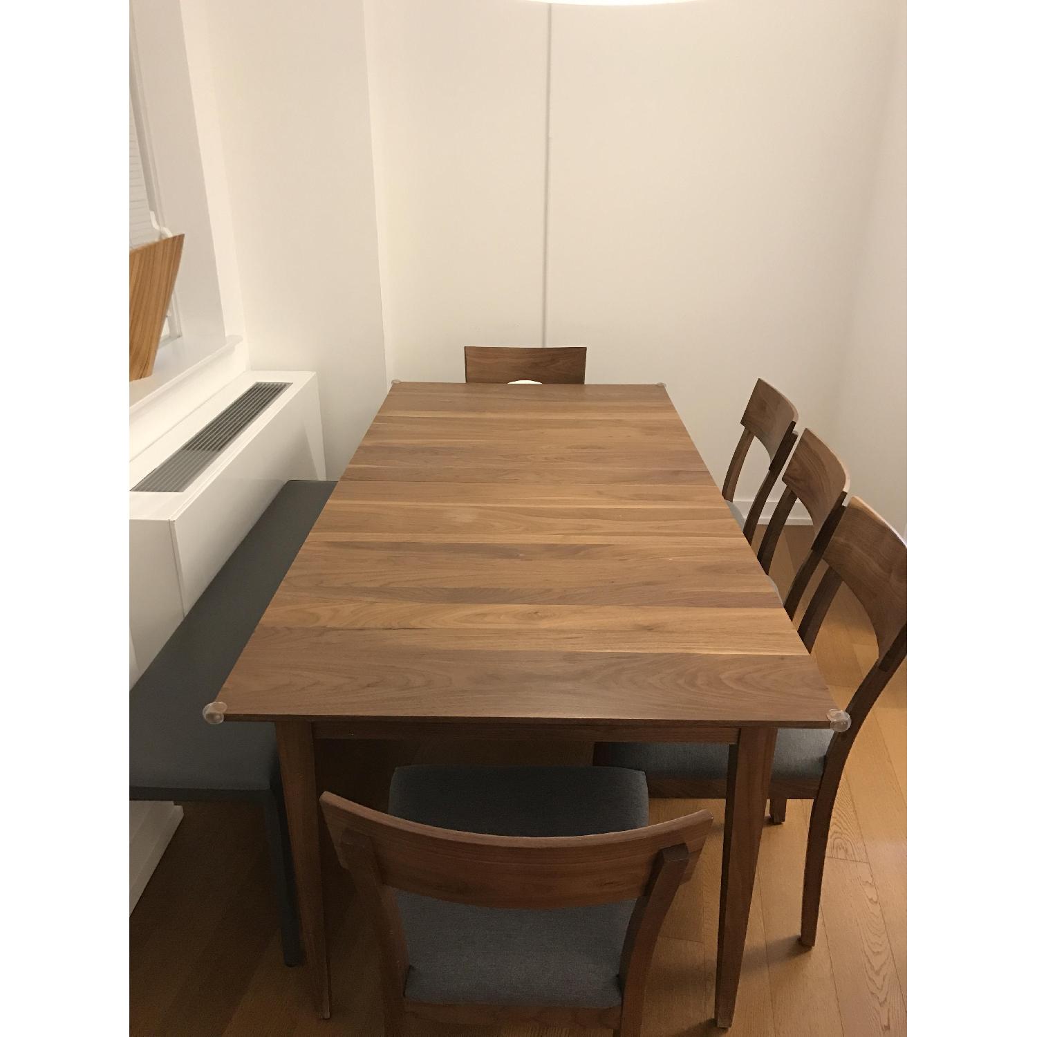 Room & Board Adams Extension Dining Table w/ 5 Doyle Upholstered Chairs - image-4