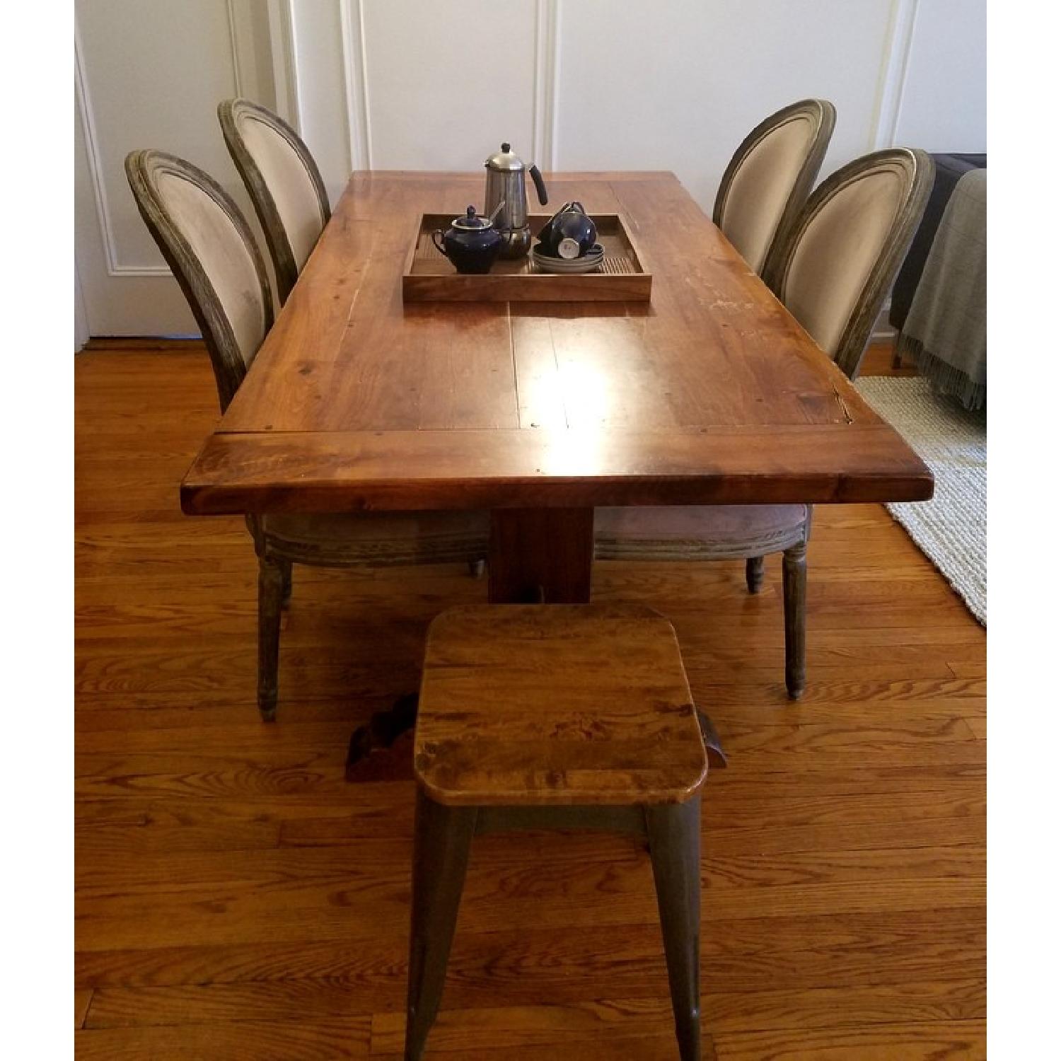 Distressed Oak Round Back Dining Chairs - image-4