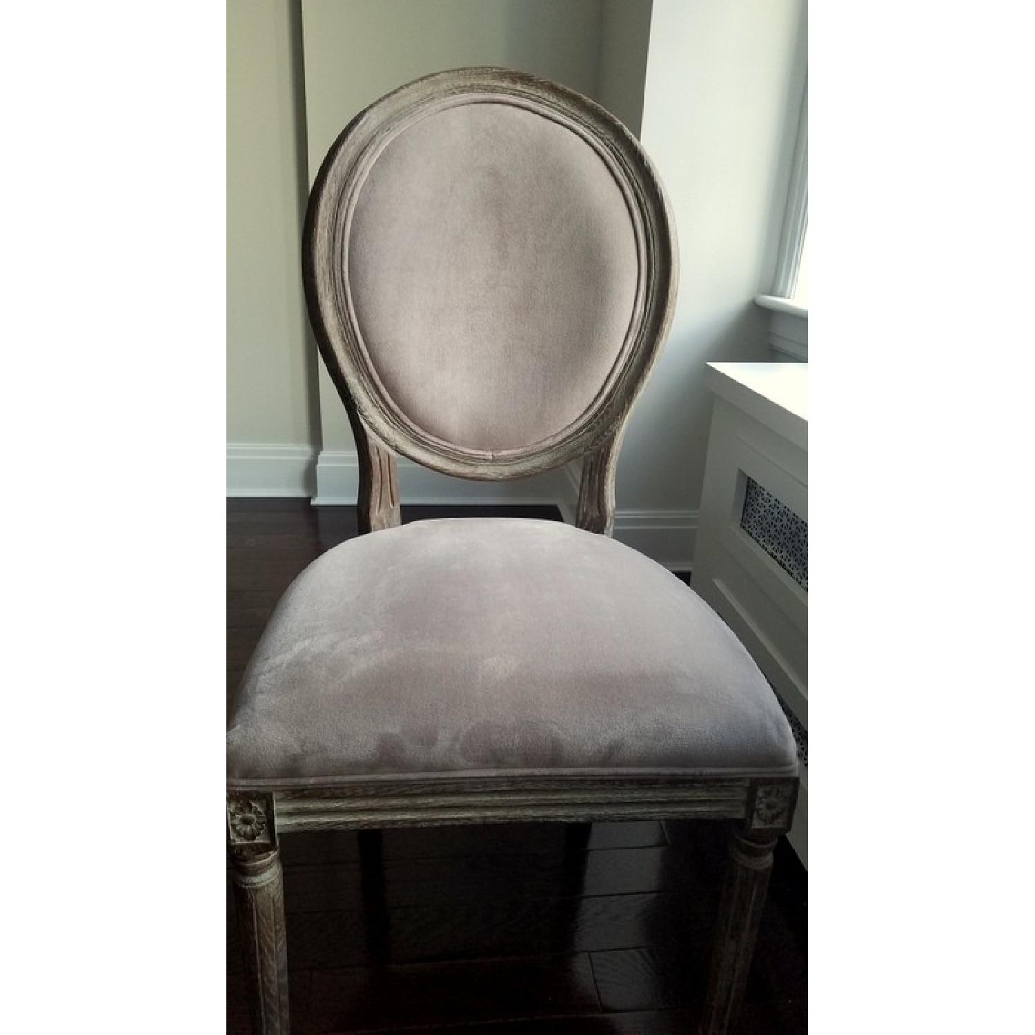 Distressed Oak Round Back Dining Chairs - image-5
