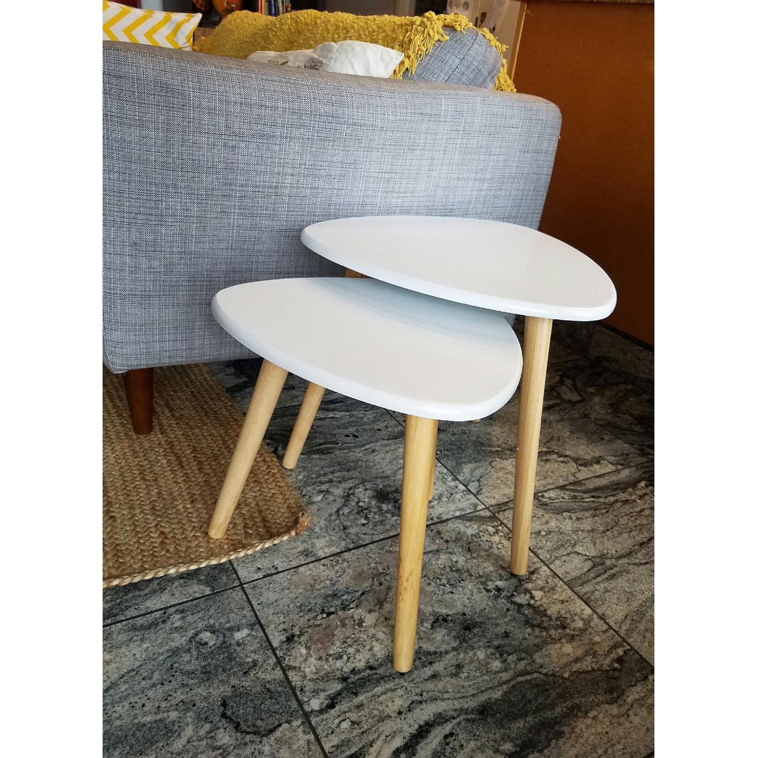 White Triangle Nesting Tables AptDeco