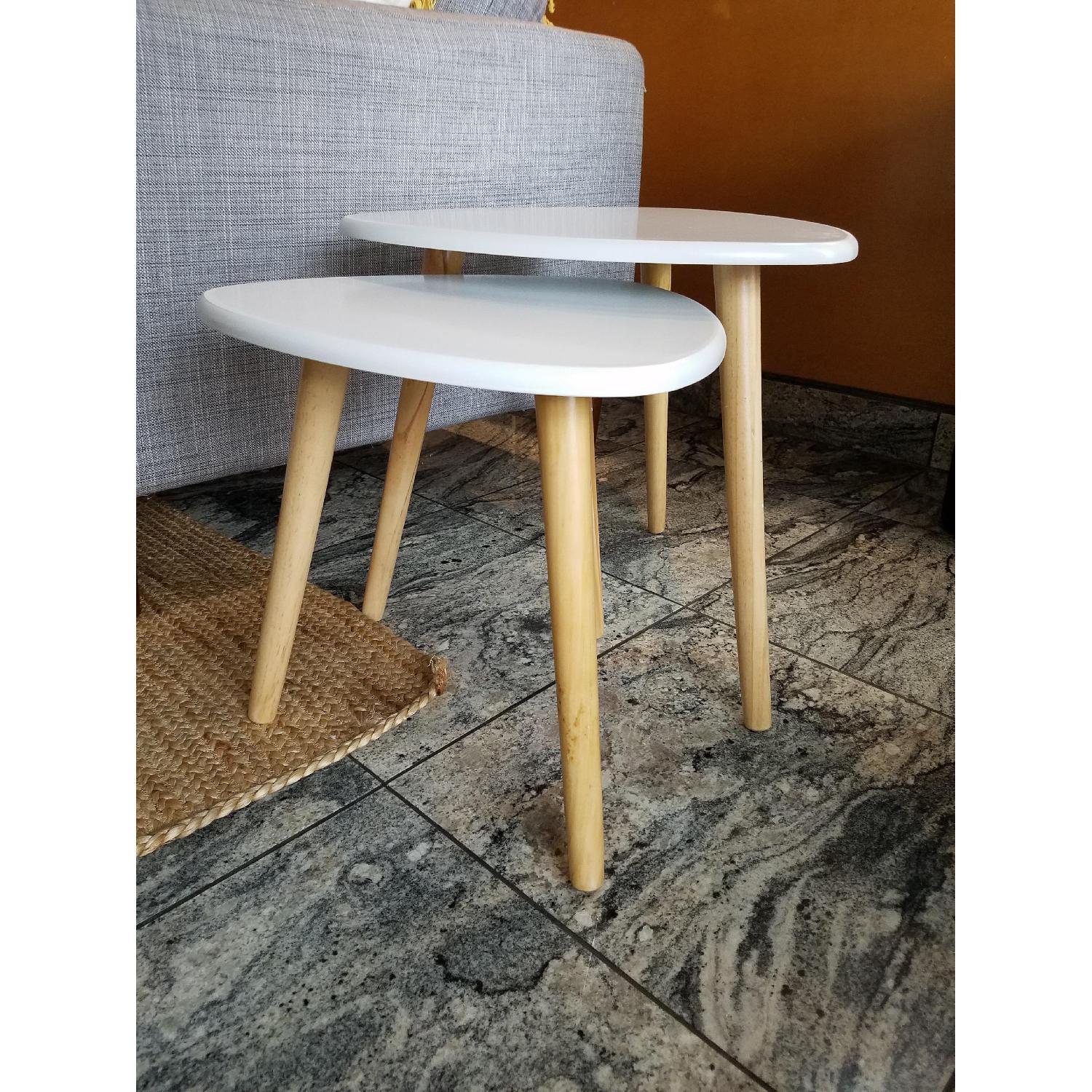 White Triangle Nesting Tables - image-4