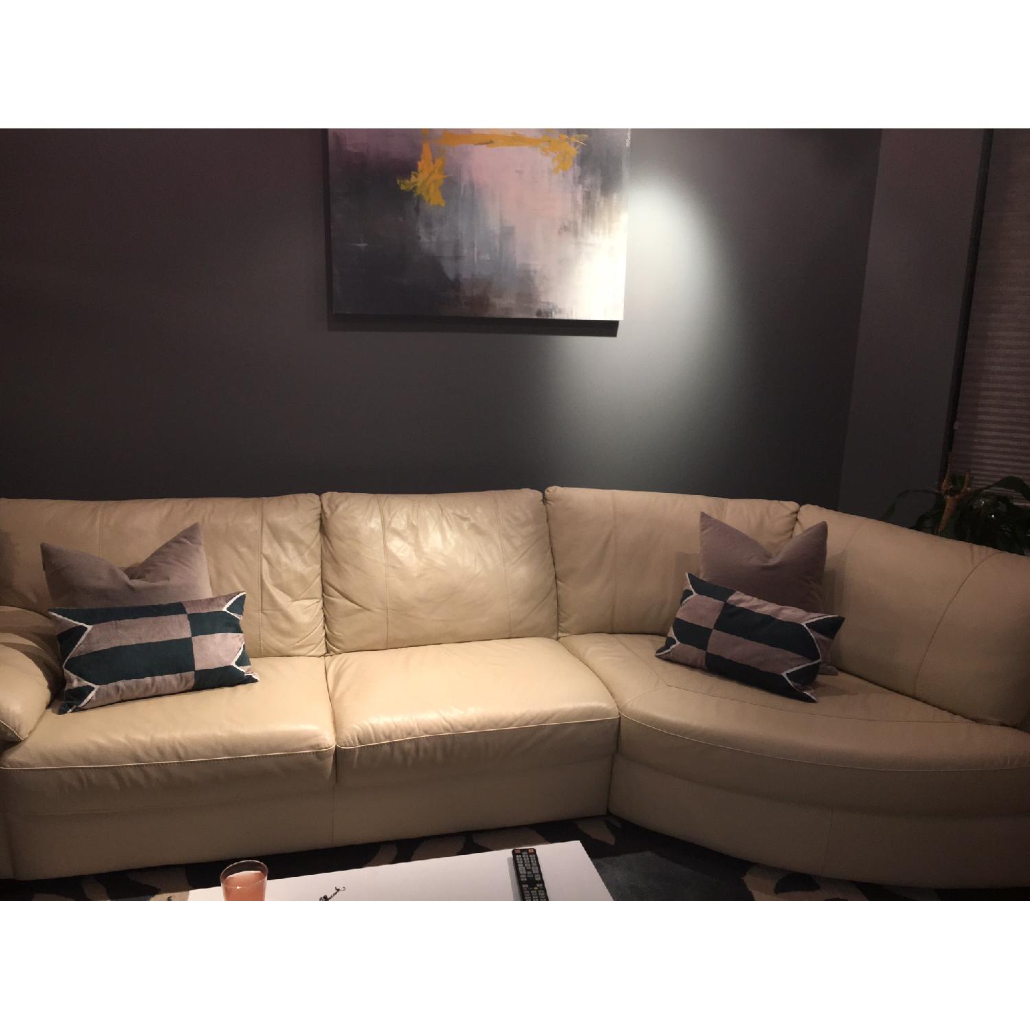 Ikea Vreta Leather Sectional Couch - image-1
