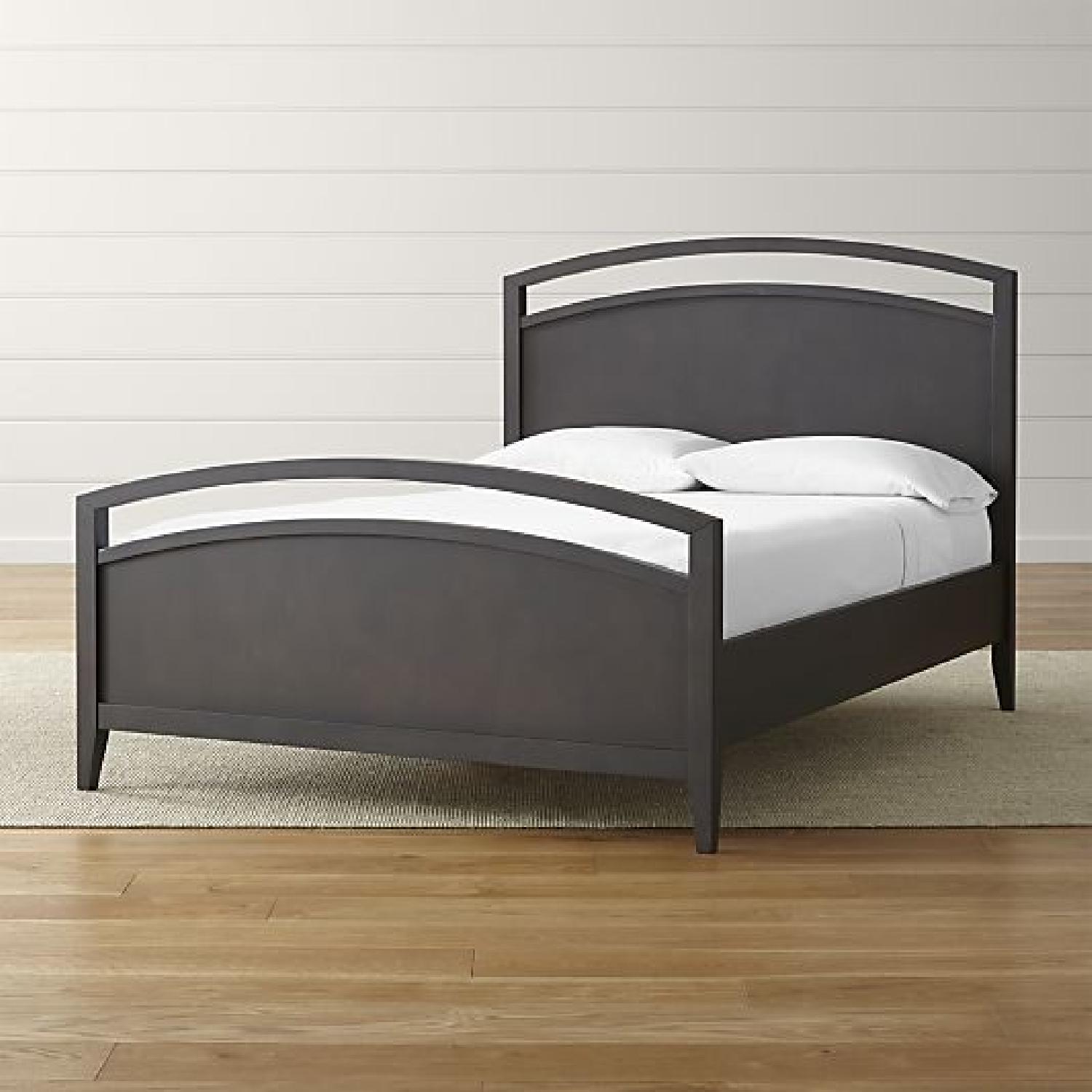 Crate & Barrel Arch Charcoal Full Bed + Oval Nightstand + 6-Drawer Dresser - image-1