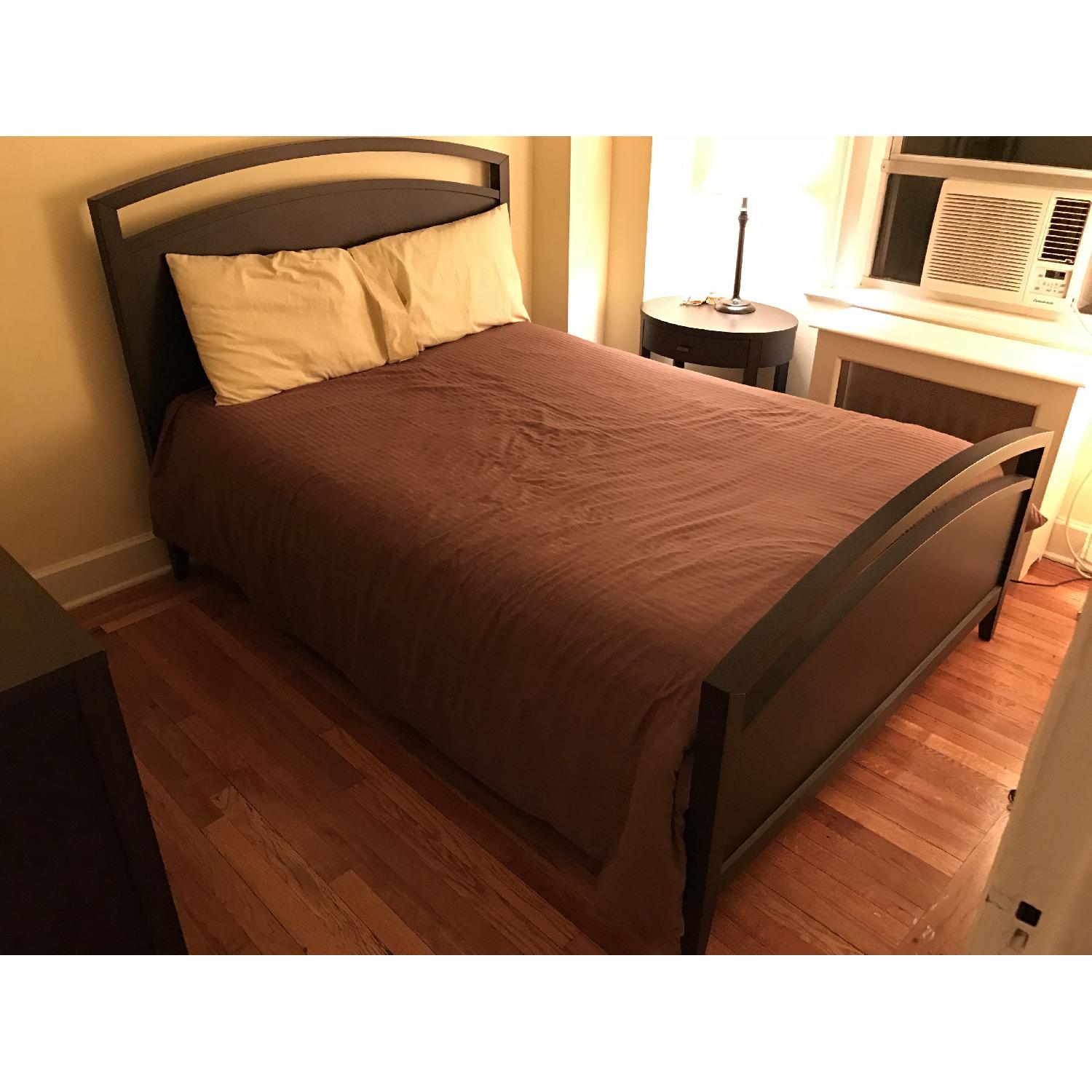 Crate & Barrel Arch Charcoal Full Bed + Oval Nightstand + 6-Drawer Dresser - image-2