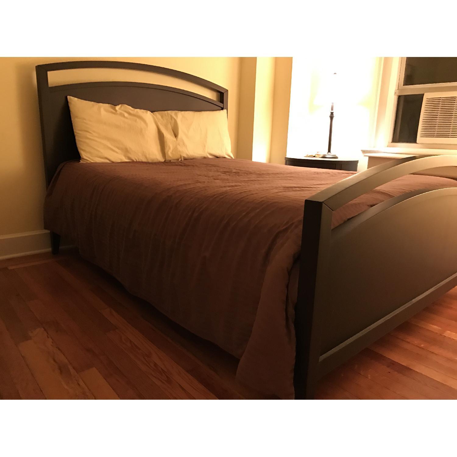 Crate & Barrel Arch Charcoal Full Bed + Oval Nightstand + 6-Drawer Dresser - image-3