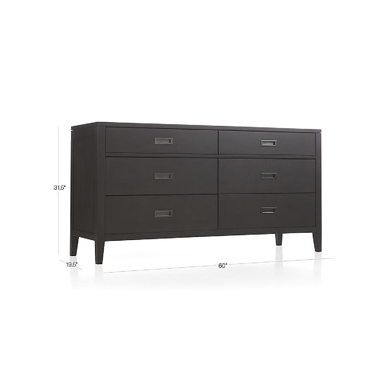 Crate & Barrel Arch Charcoal Full Bed + Oval Nightstand + 6-Drawer Dresser - image-6