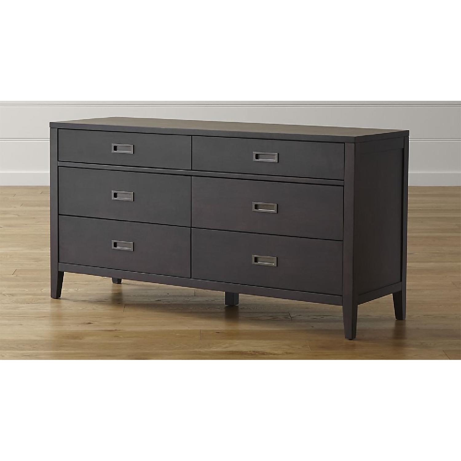 Crate & Barrel Arch Charcoal Full Bed + Oval Nightstand + 6-Drawer Dresser - image-8
