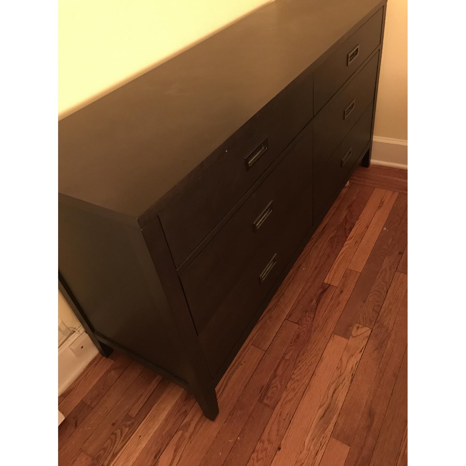 Crate & Barrel Arch Charcoal Full Bed + Oval Nightstand + 6-Drawer Dresser - image-10