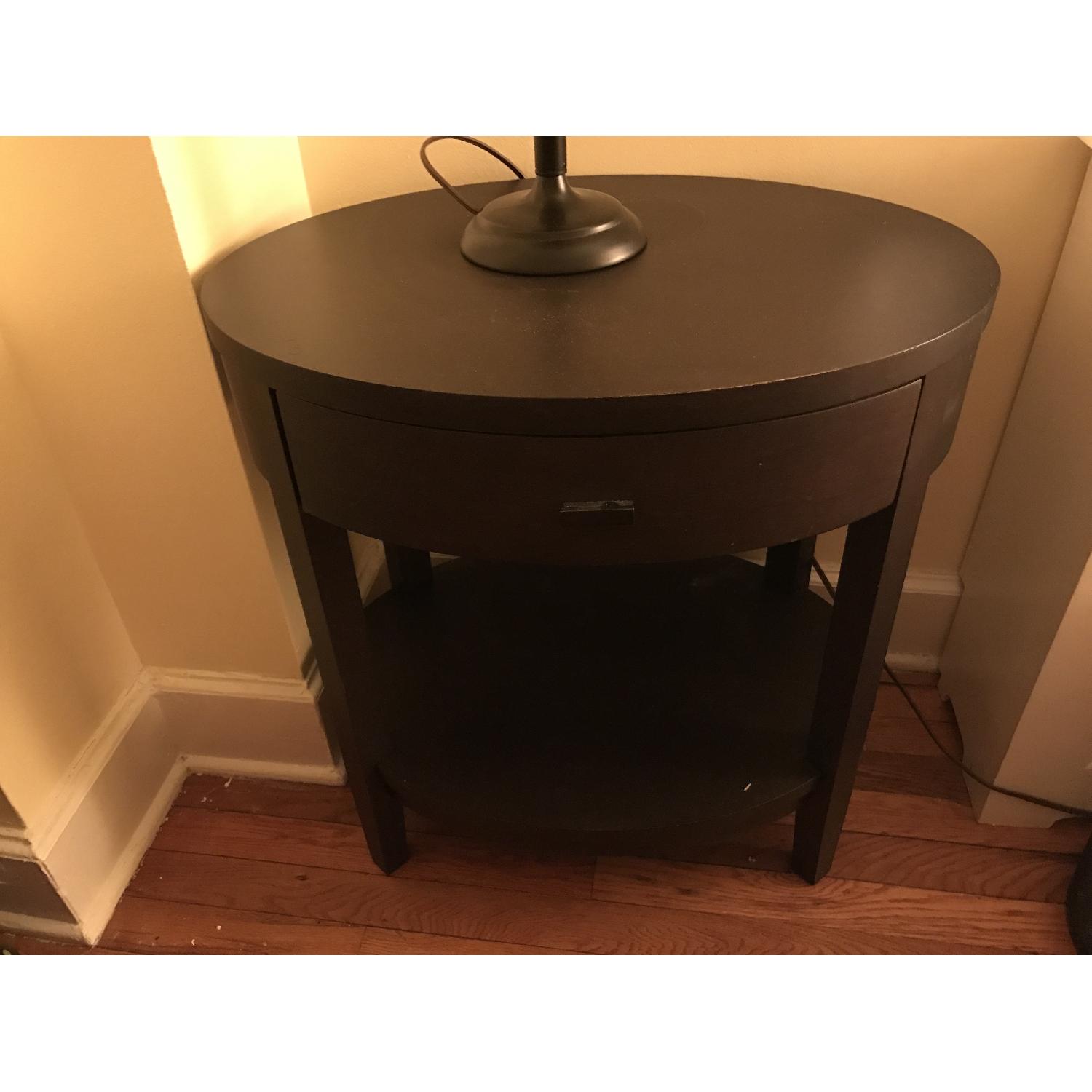 Crate & Barrel Arch Charcoal Full Bed + Oval Nightstand + 6-Drawer Dresser - image-11