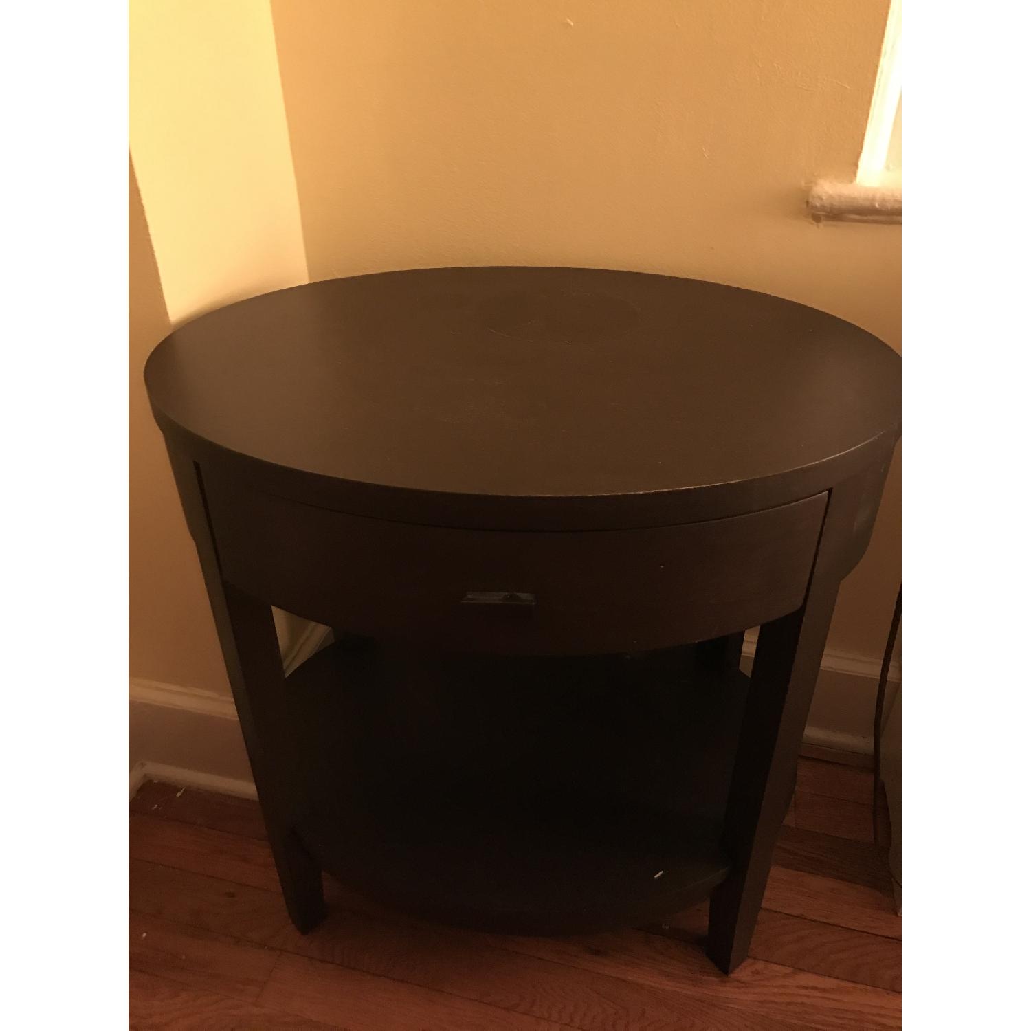 Crate & Barrel Arch Charcoal Full Bed + Oval Nightstand + 6-Drawer Dresser - image-13