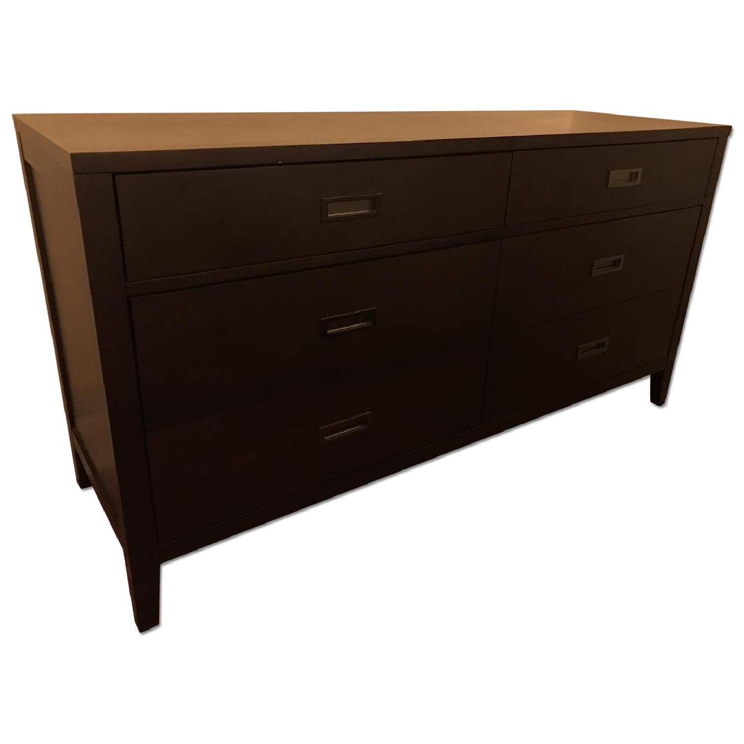 Crate & Barrel Arch Charcoal Full Bed + Oval Nightstand + 6-Drawer Dresser - image-15