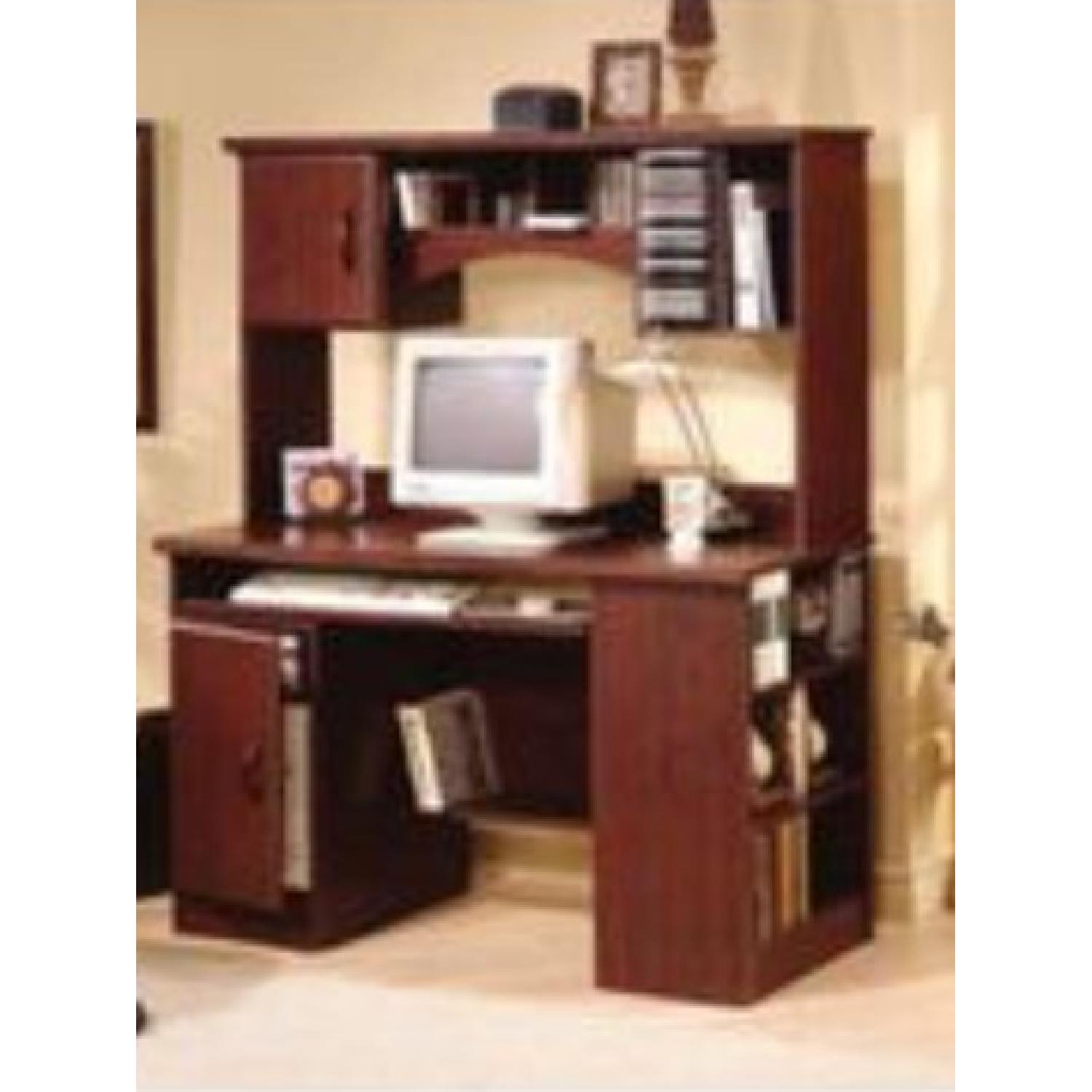 South Shore Computer Desk w/ Hutch in Royal Cherry - image-5