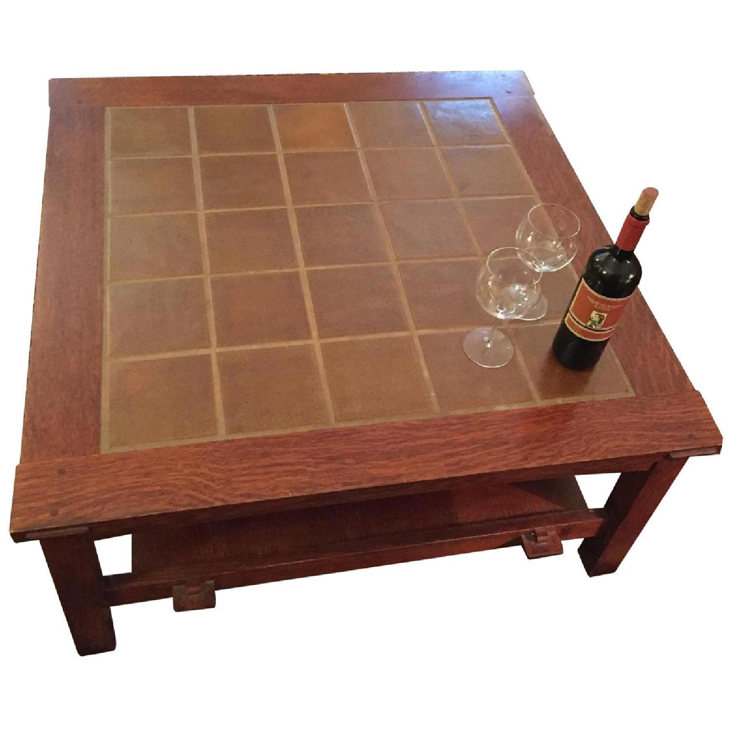 Stickley Tile Top Cocktail/Coffee Table AptDeco