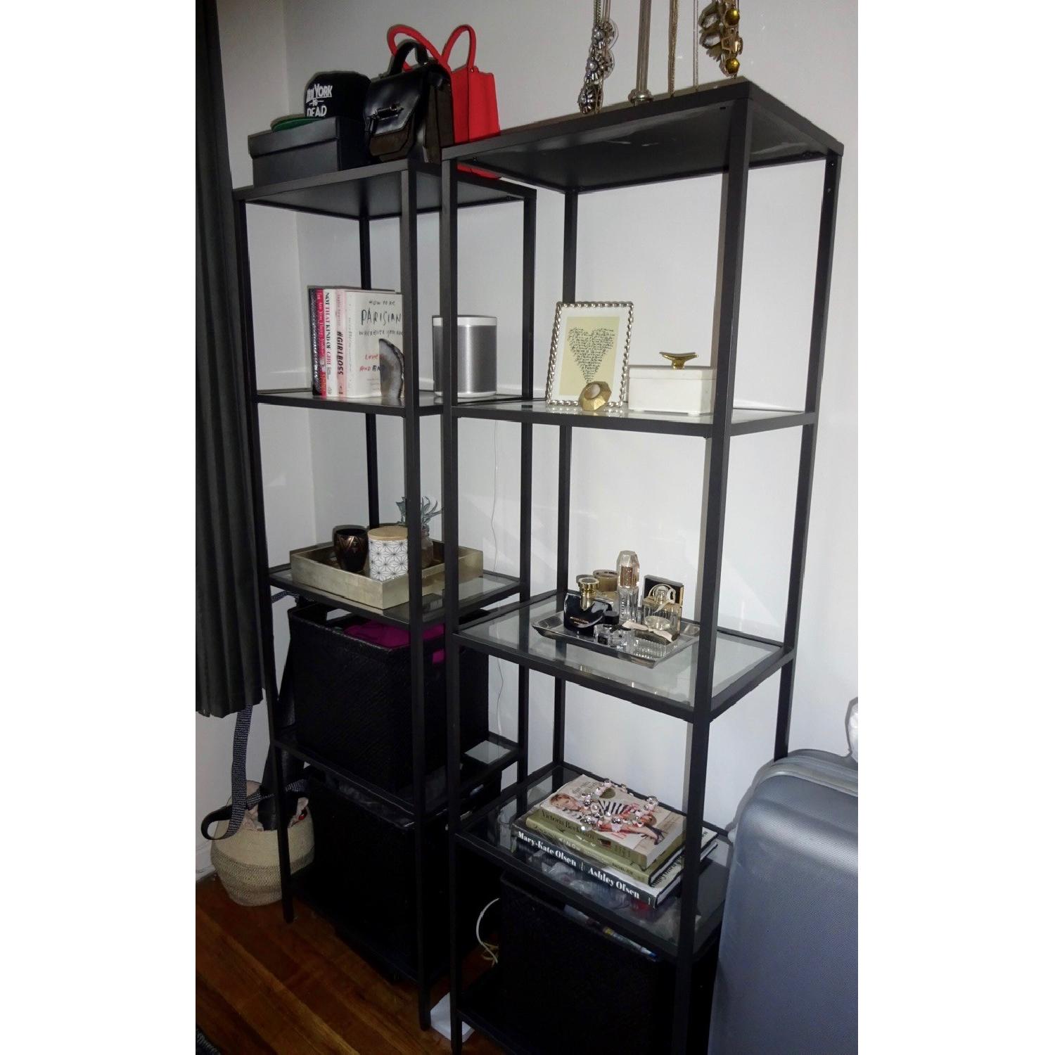 Ikea Vittsjo Shelving Units in Black-Brown & Glass - image-1