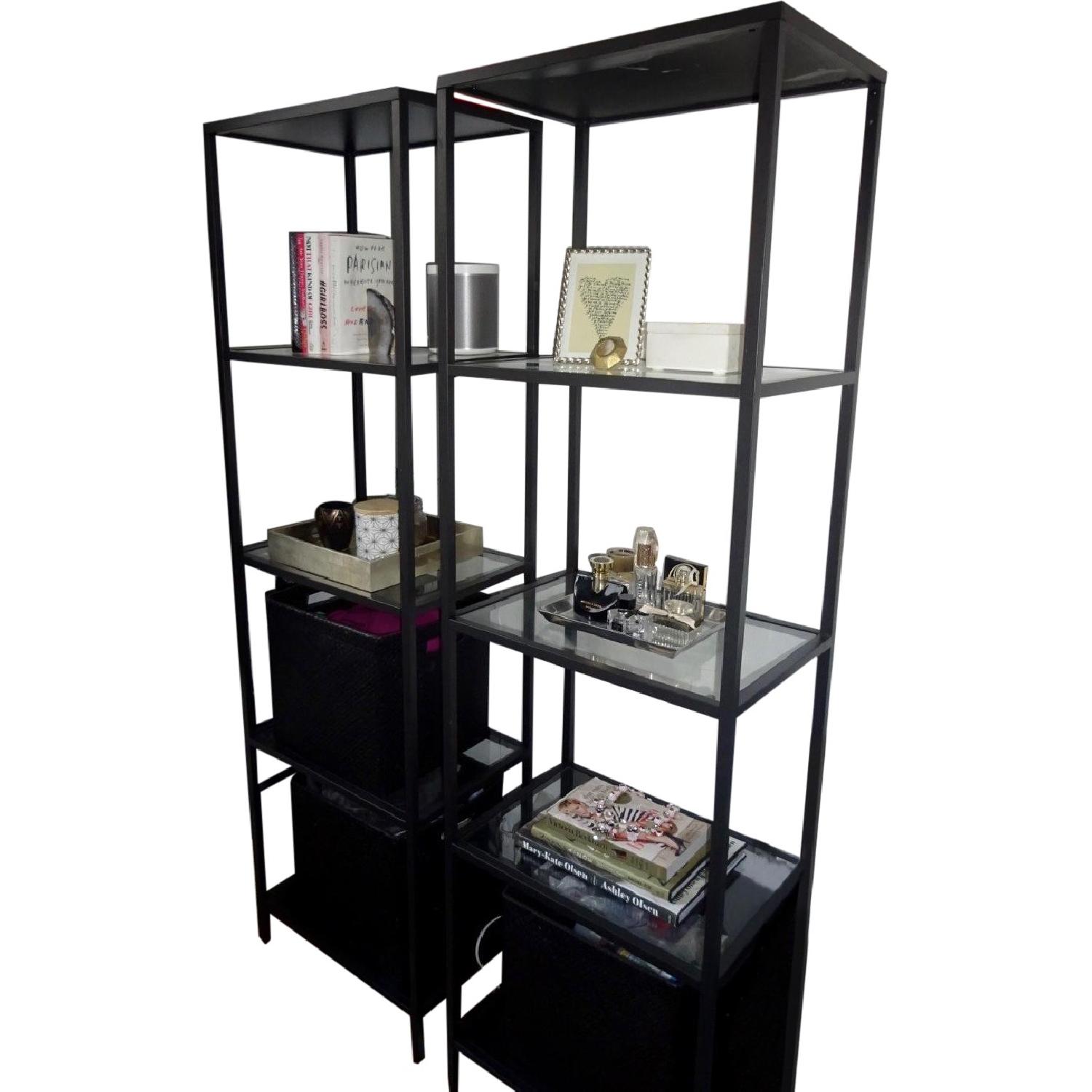 Ikea Vittsjo Shelving Units in BlackBrown & Glass AptDeco