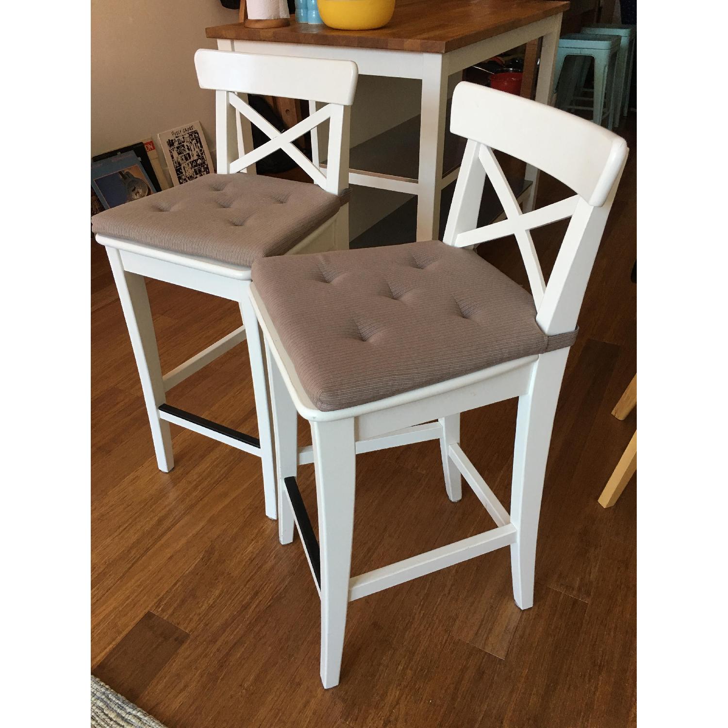 Ikea Stenstorp Kitchen Island Table w/ 2 Bar Stools - image-6