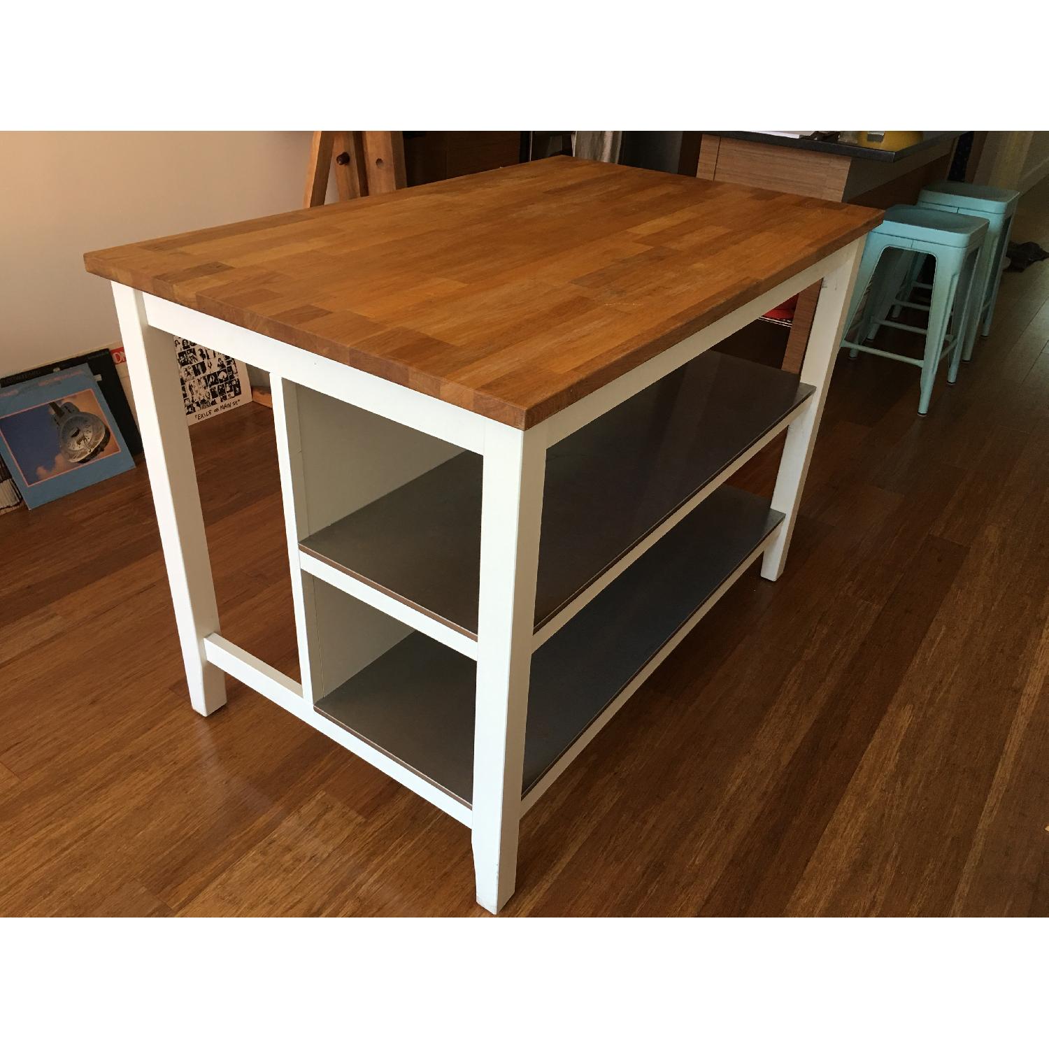 Ikea Stenstorp Kitchen Island Table w/ 2 Bar Stools AptDeco