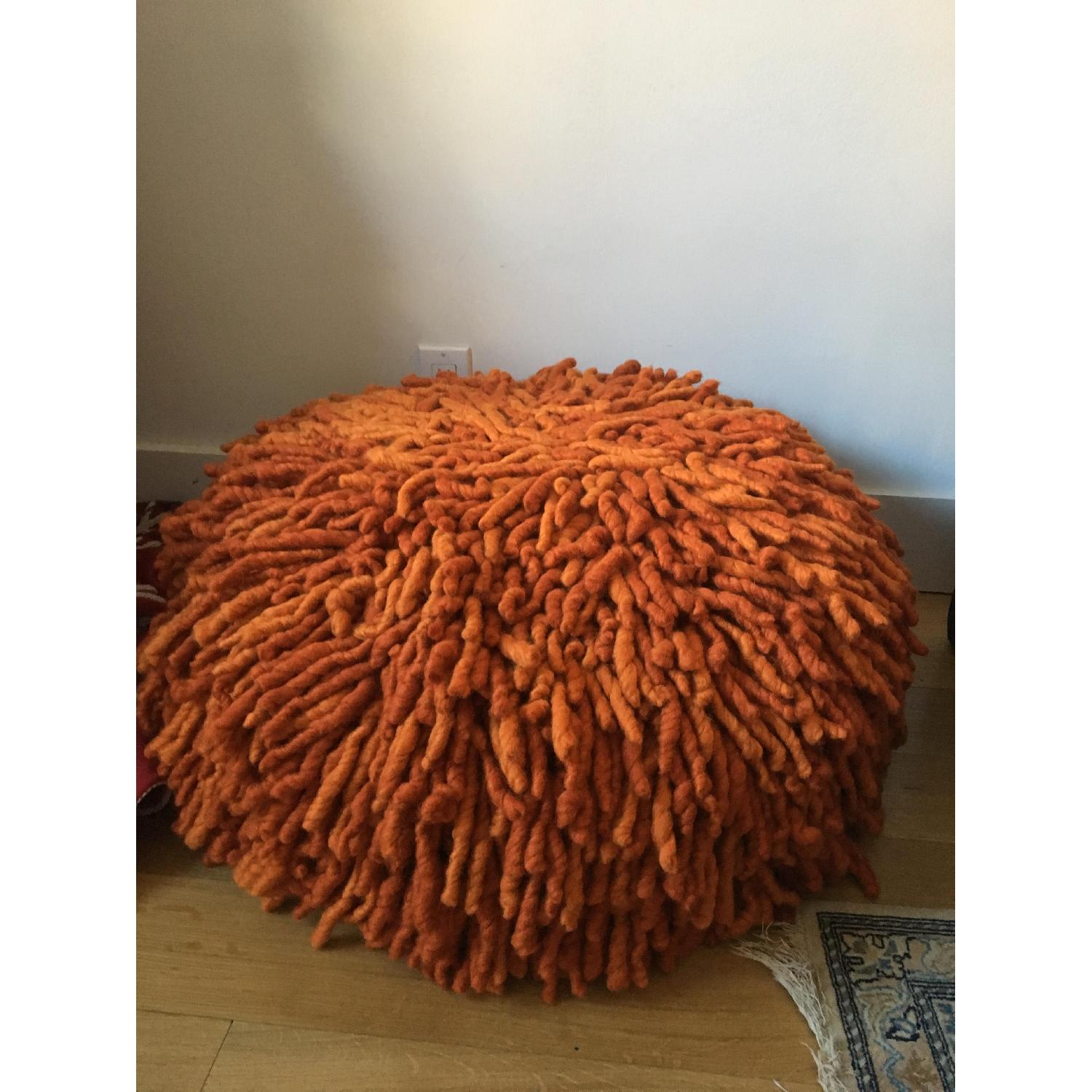 Jonathan Adler Puli Pouf Ottoman in Orange - image-3