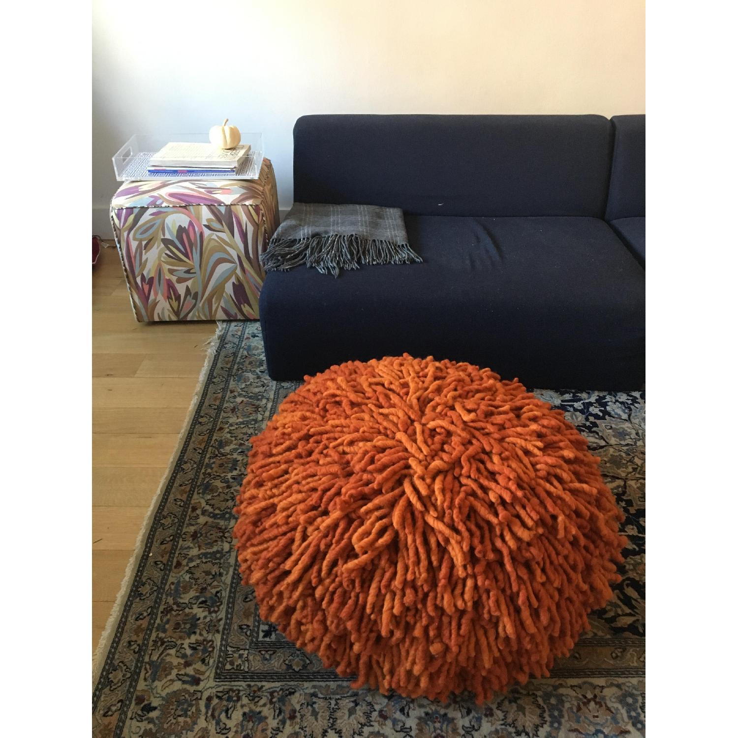 Jonathan Adler Puli Pouf Ottoman in Orange - image-4