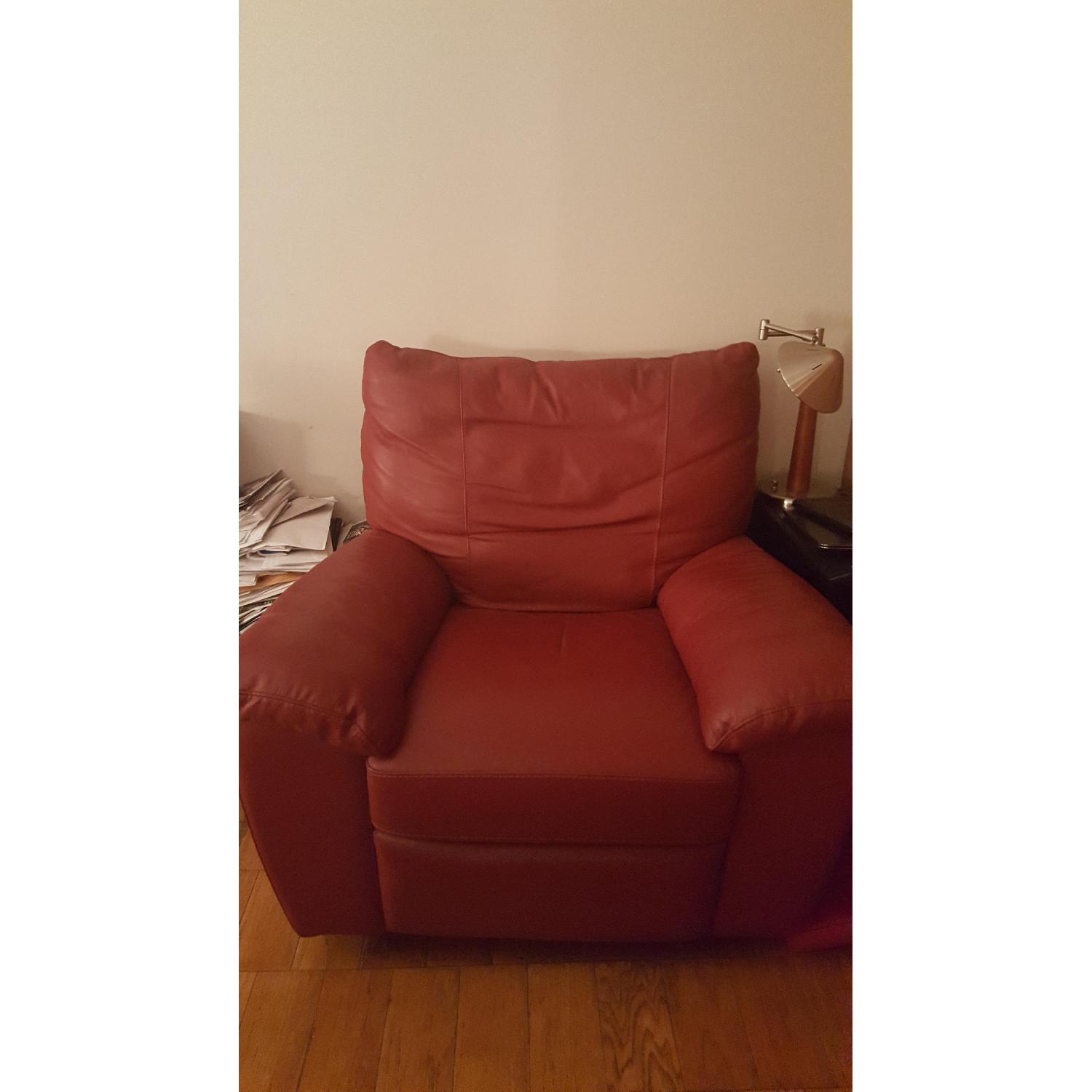 Ikea Vreta Swivel/Reclining Armchair in Mjuk Red - image-1